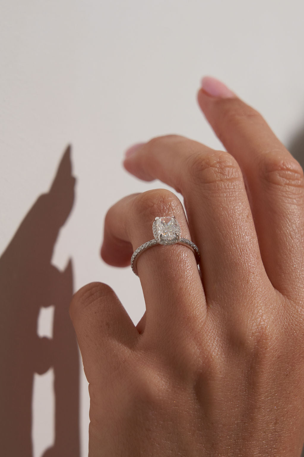 2.0 CT Cushion Shaped Moissanite Halo & Pave Engagement Ring