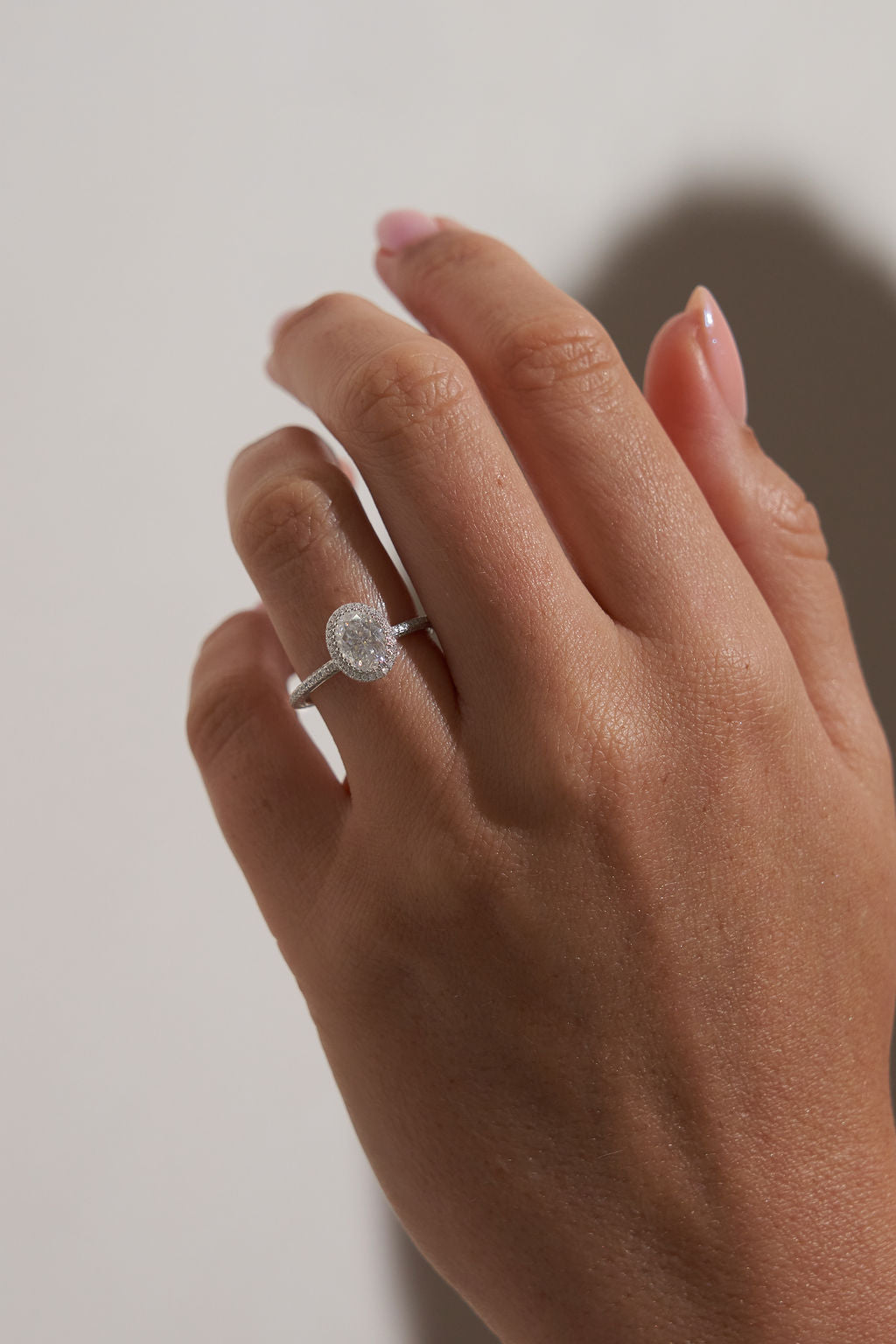 1.50 CT Oval Shaped Moissanite Halo & Pave Engagement Ring