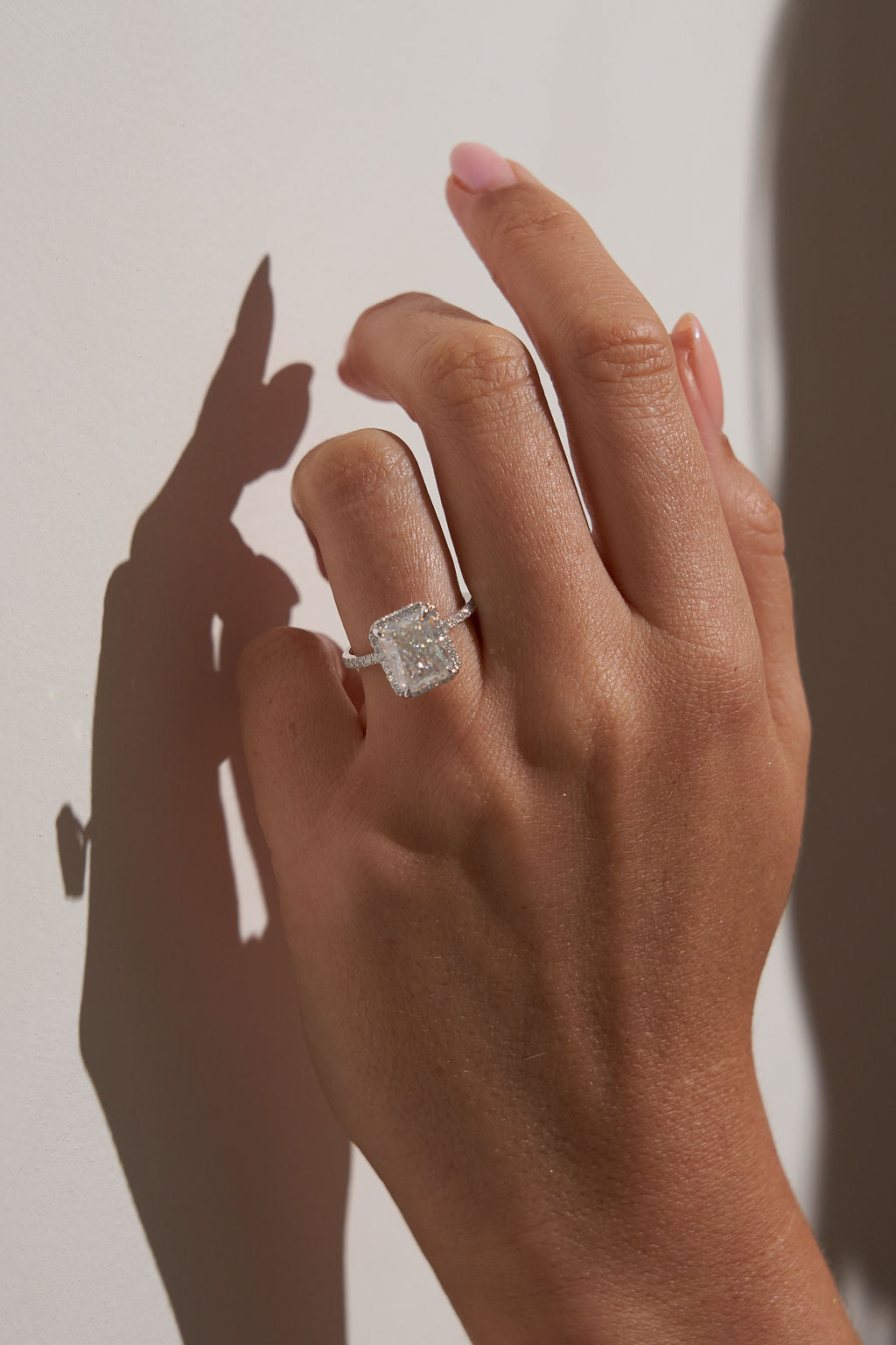 4.0 CT Radiant Shaped Moissanite Halo & Pave Engagement Ring