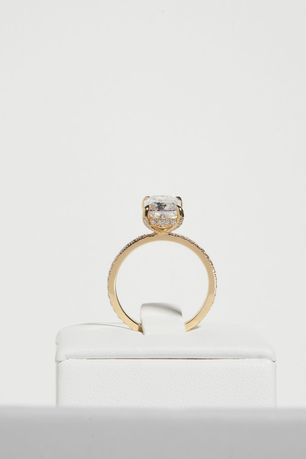 3.50 CT Radiant Shaped Moissanite Hidden Halo & Pave Engagement Ring