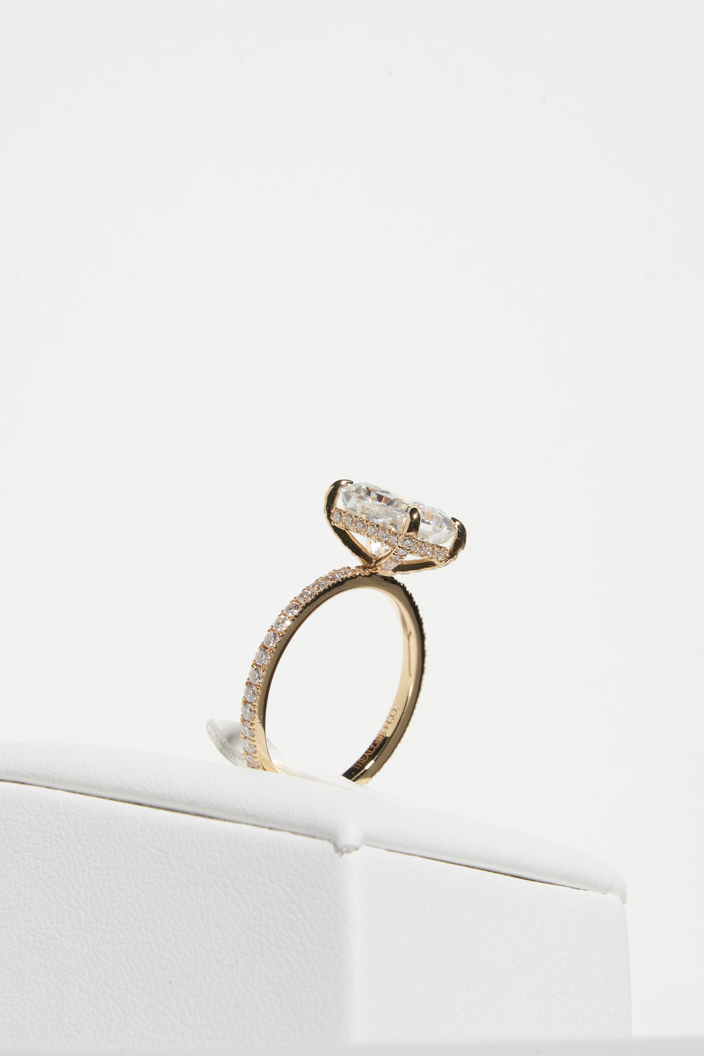 3.50 CT Radiant Shaped Moissanite Hidden Halo & Pave Engagement Ring