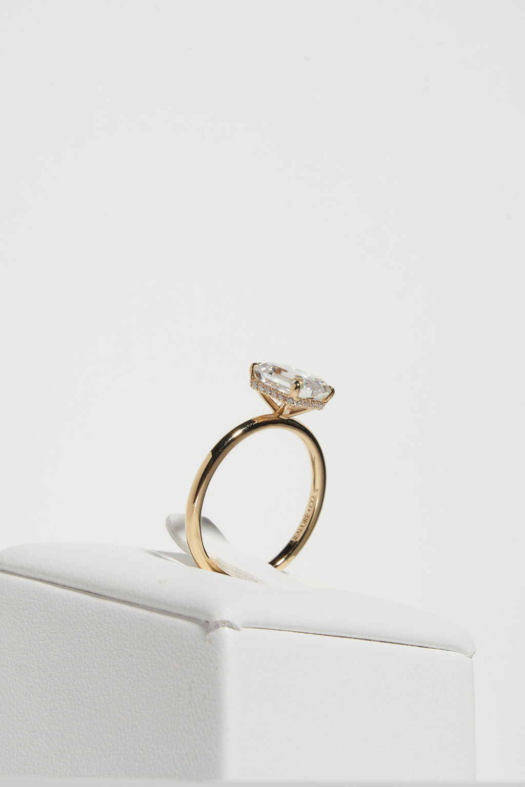 2.50 CT Emerald Shaped Moissanite Solitaire Engagement Ring