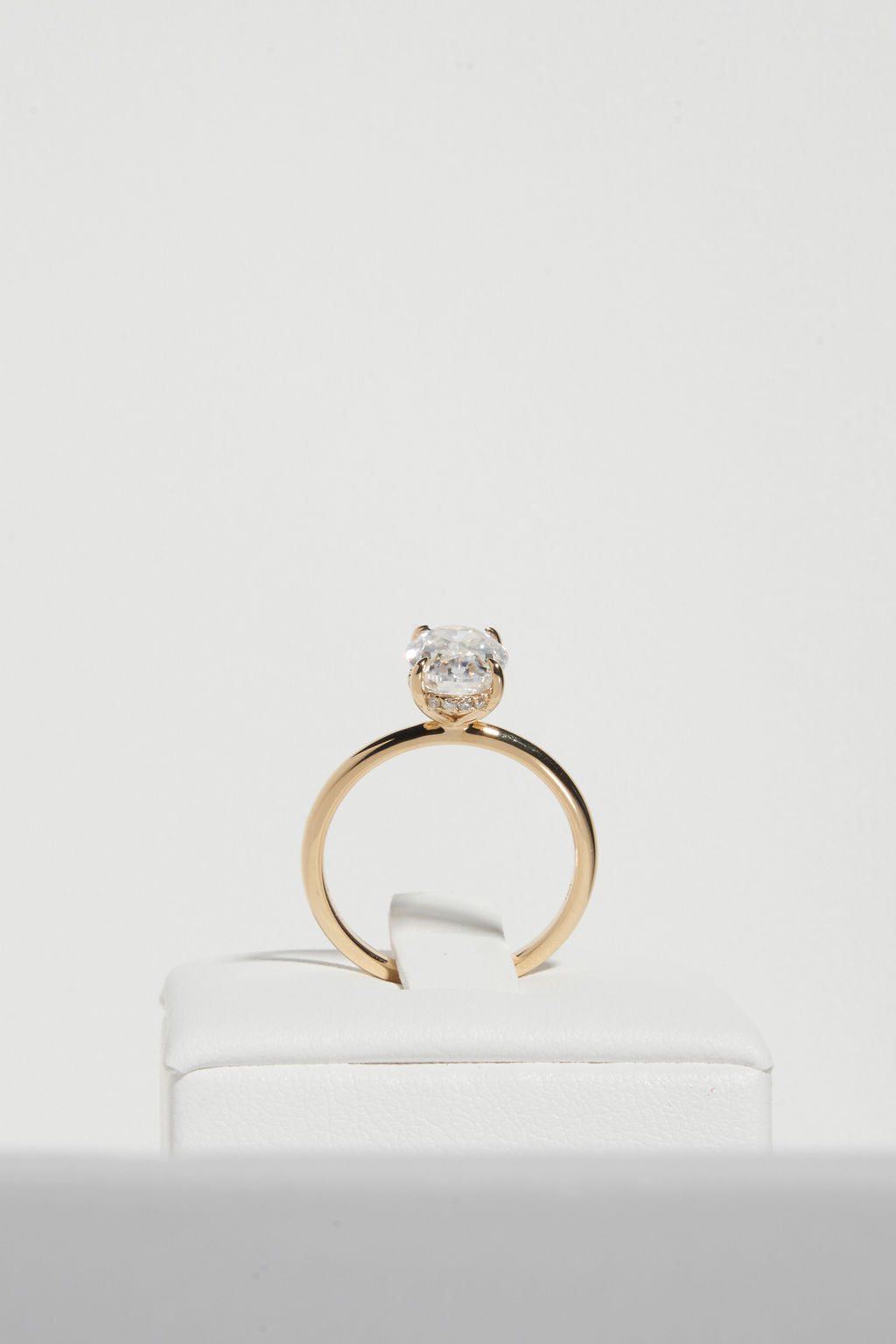 2.50 CT Oval Shaped Moissanite Hidden Halo Engagement Ring