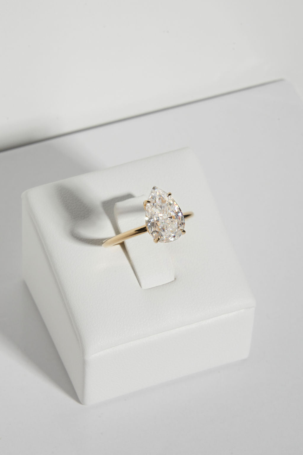 4.0 CT Pear Shaped Moissanite Solitaire Engagement Ring