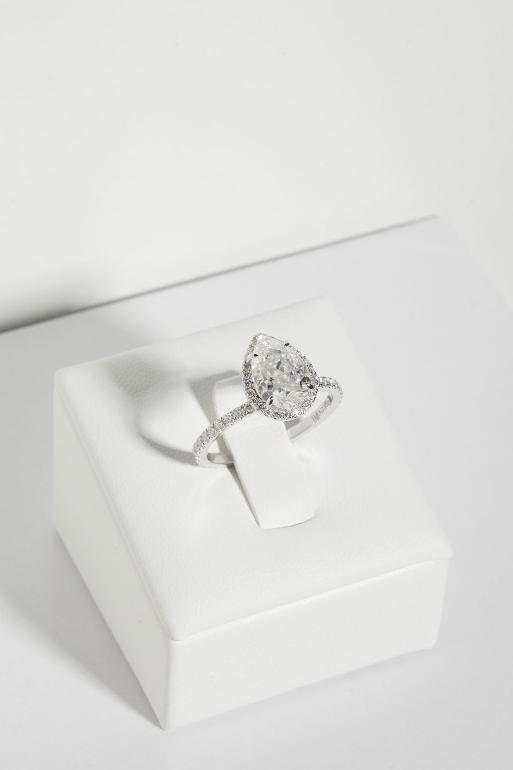 2.0 CT Pear Shaped Moissanite Halo & Pave Engagement Ring