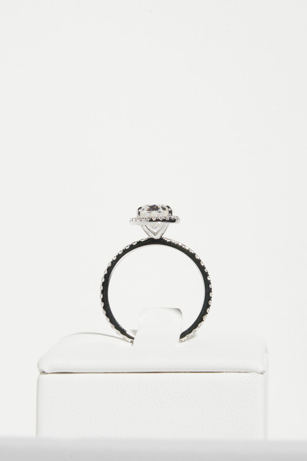 2.0 CT Pear Shaped Moissanite Halo & Pave Engagement Ring