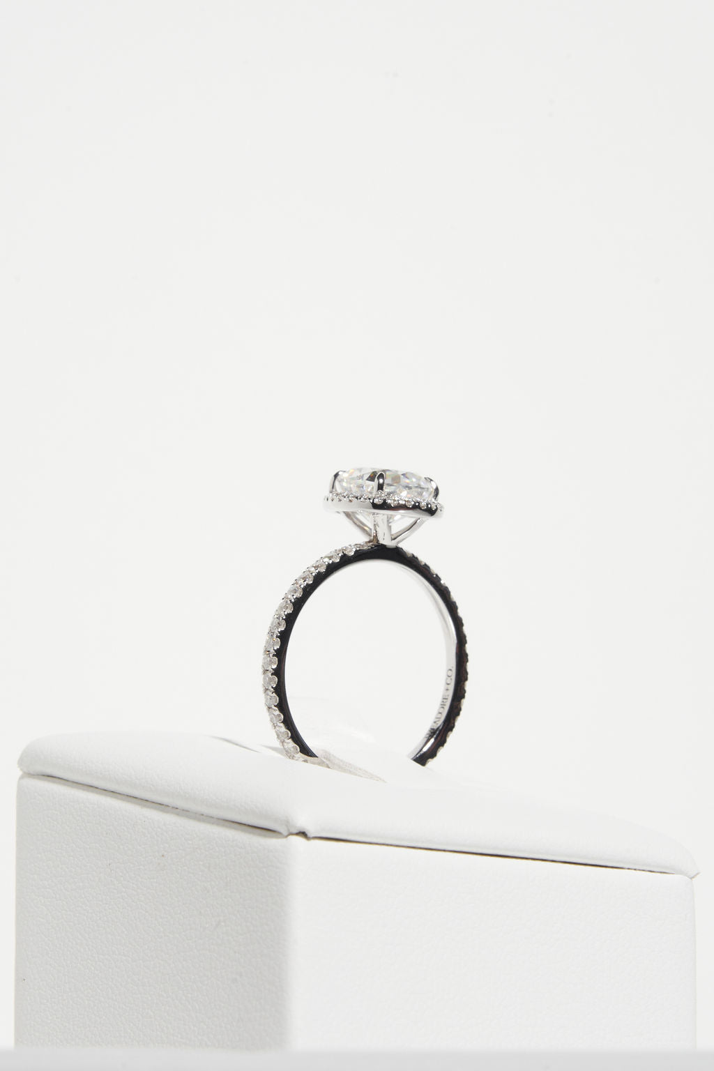 2.0 CT Pear Shaped Moissanite Halo & Pave Engagement Ring