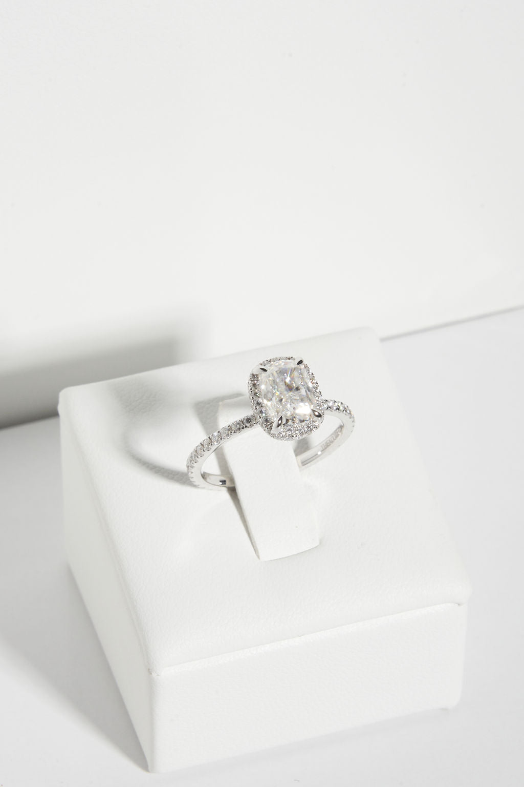 2.0 CT Cushion Shaped Moissanite Halo & Pave Engagement Ring