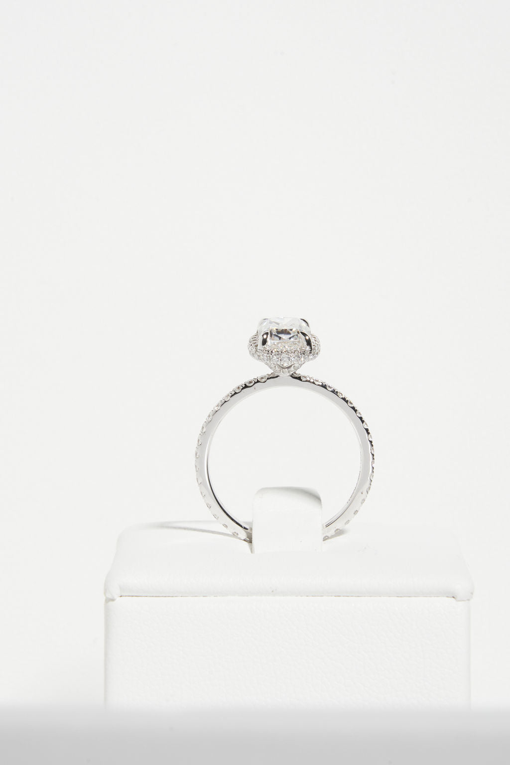 2.0 CT Cushion Shaped Moissanite Halo & Pave Engagement Ring