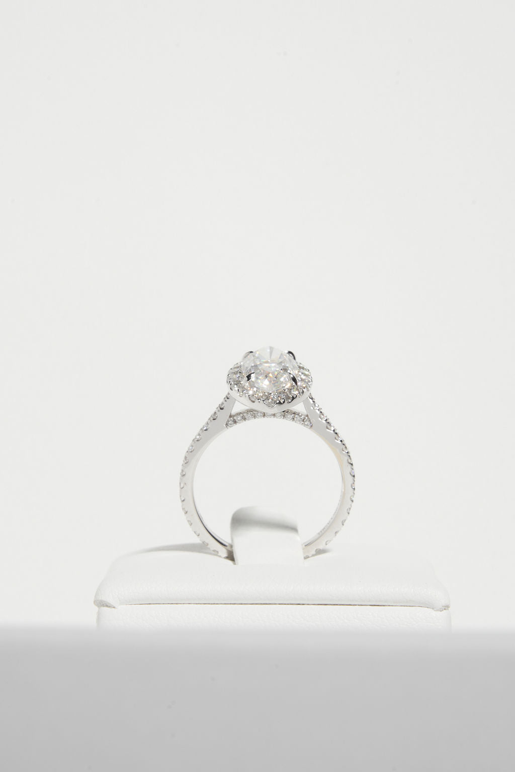 2.50 CT Marquise Shaped Moissanite Halo & Pave Engagement Ring