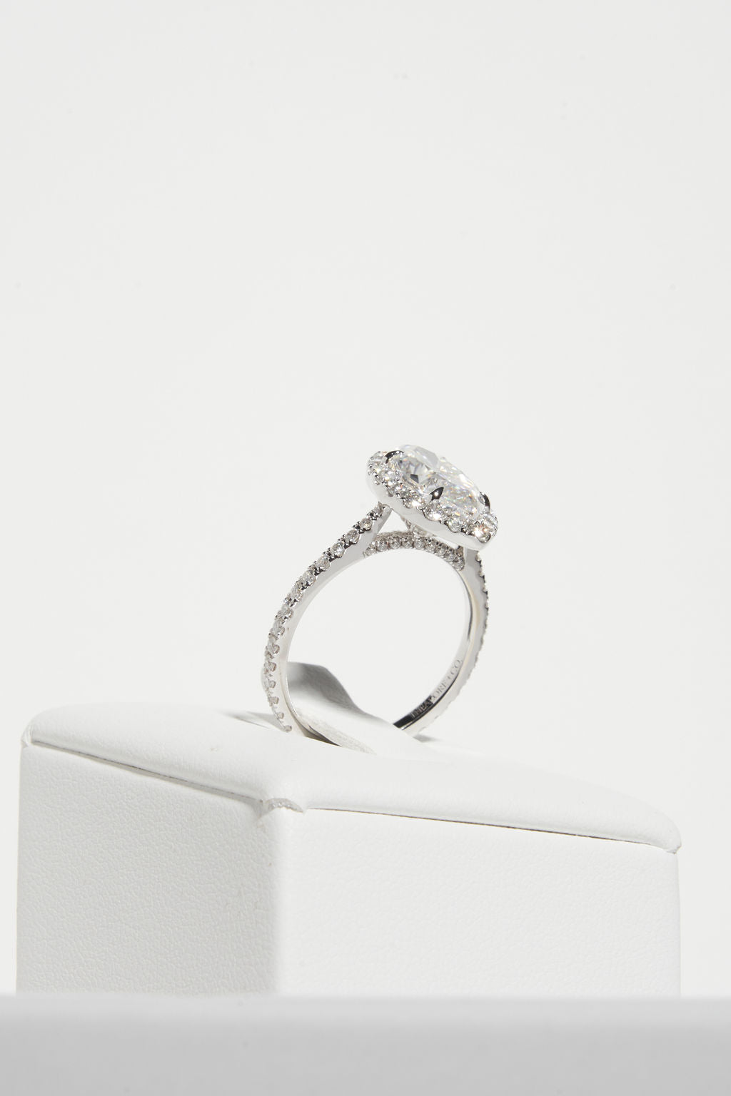 2.50 CT Marquise Shaped Moissanite Halo & Pave Engagement Ring