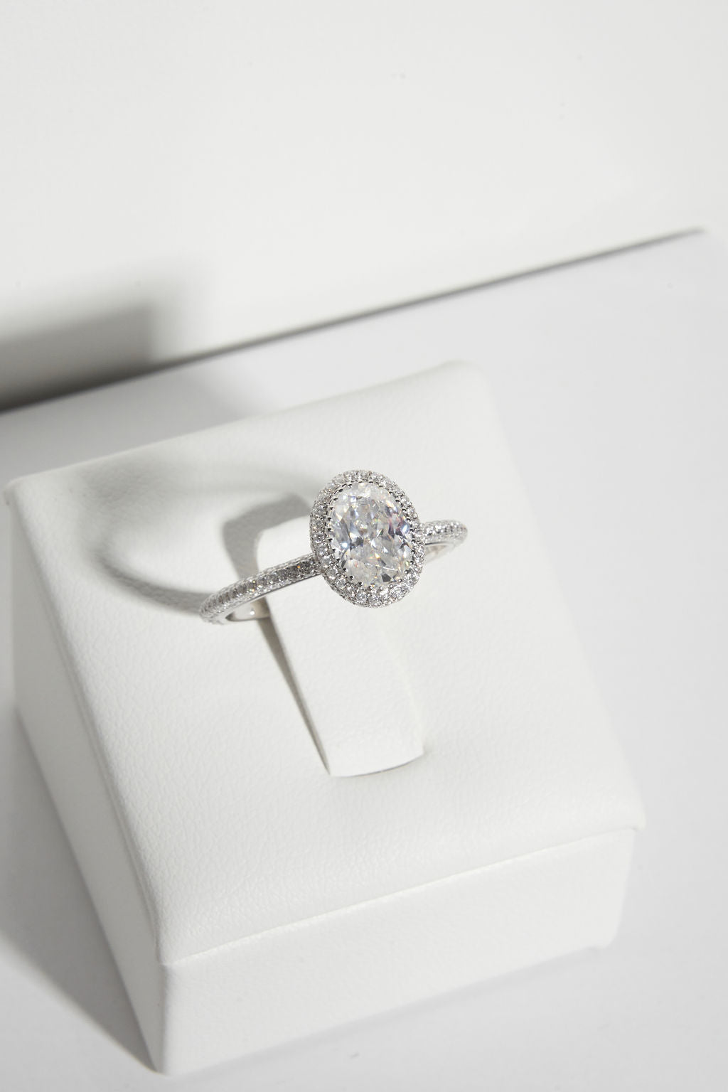 1.50 CT Oval Shaped Moissanite Halo & Pave Engagement Ring