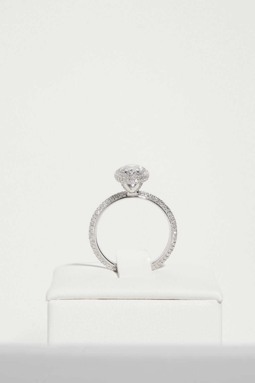 1.50 CT Oval Shaped Moissanite Halo & Pave Engagement Ring