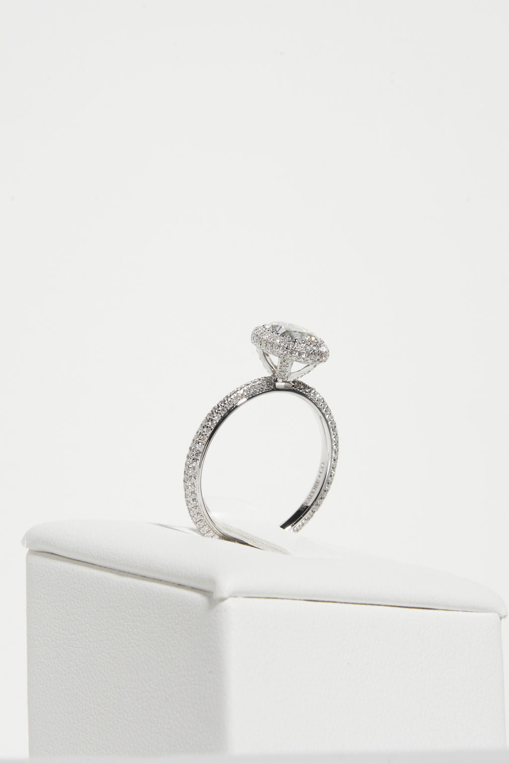 1.50 CT Oval Shaped Moissanite Halo & Pave Engagement Ring