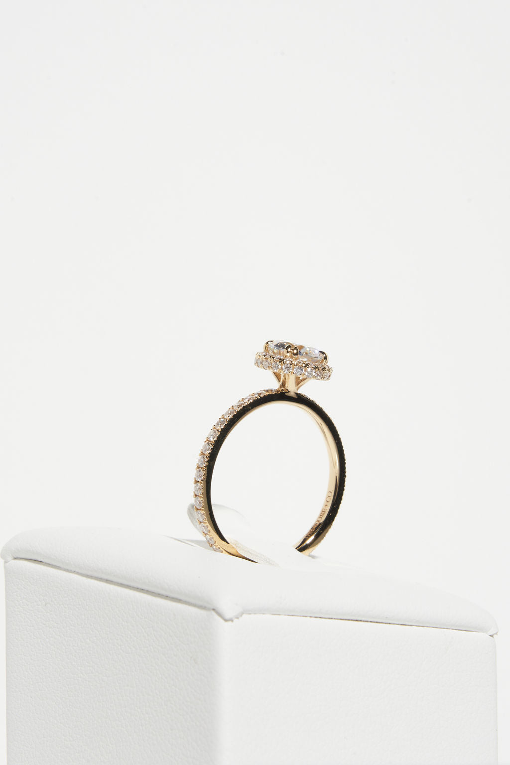 1.0 CT Round Shaped Moissanite Halo & Pave Engagement Ring