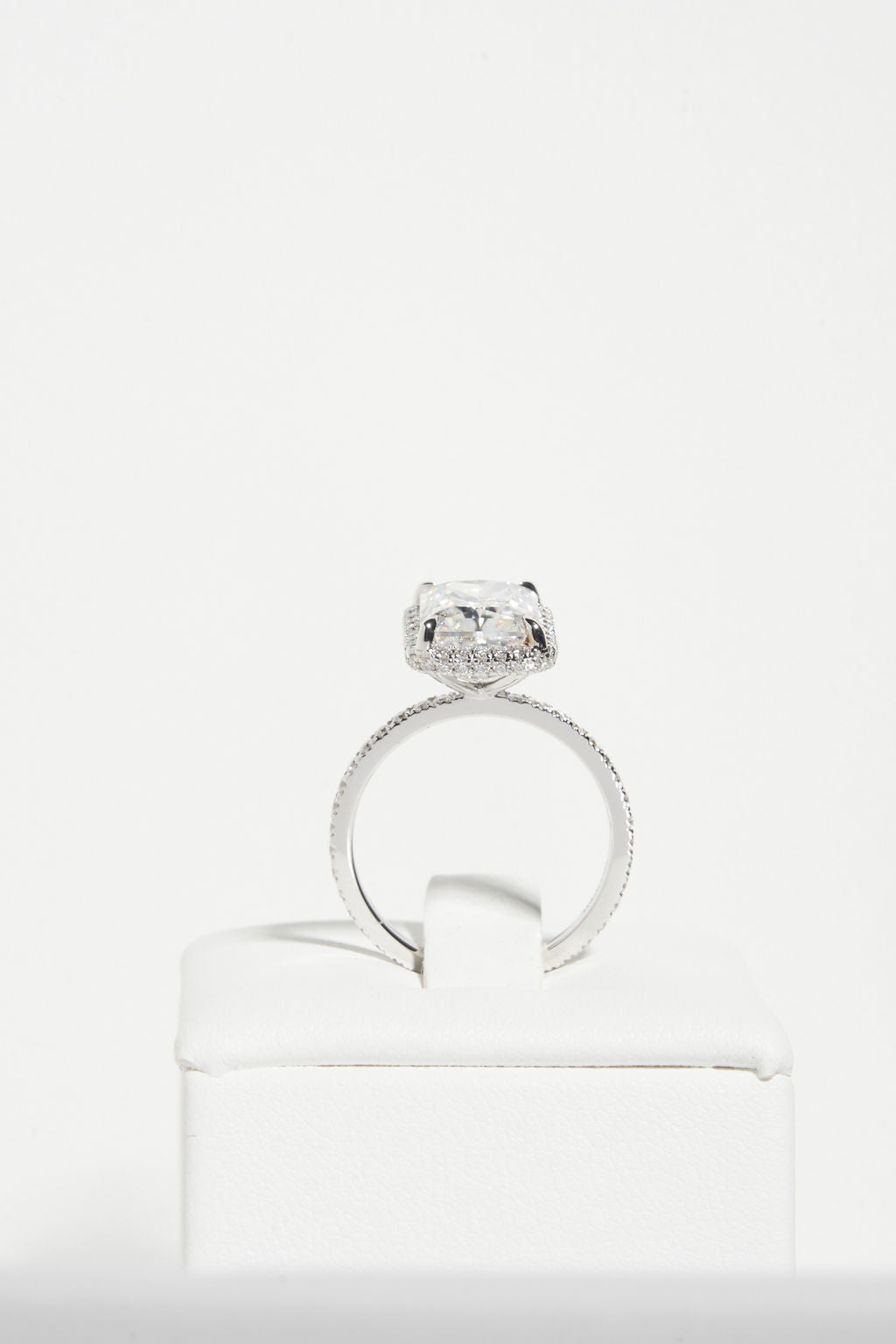 4.0 CT Radiant Shaped Moissanite Halo & Pave Engagement Ring