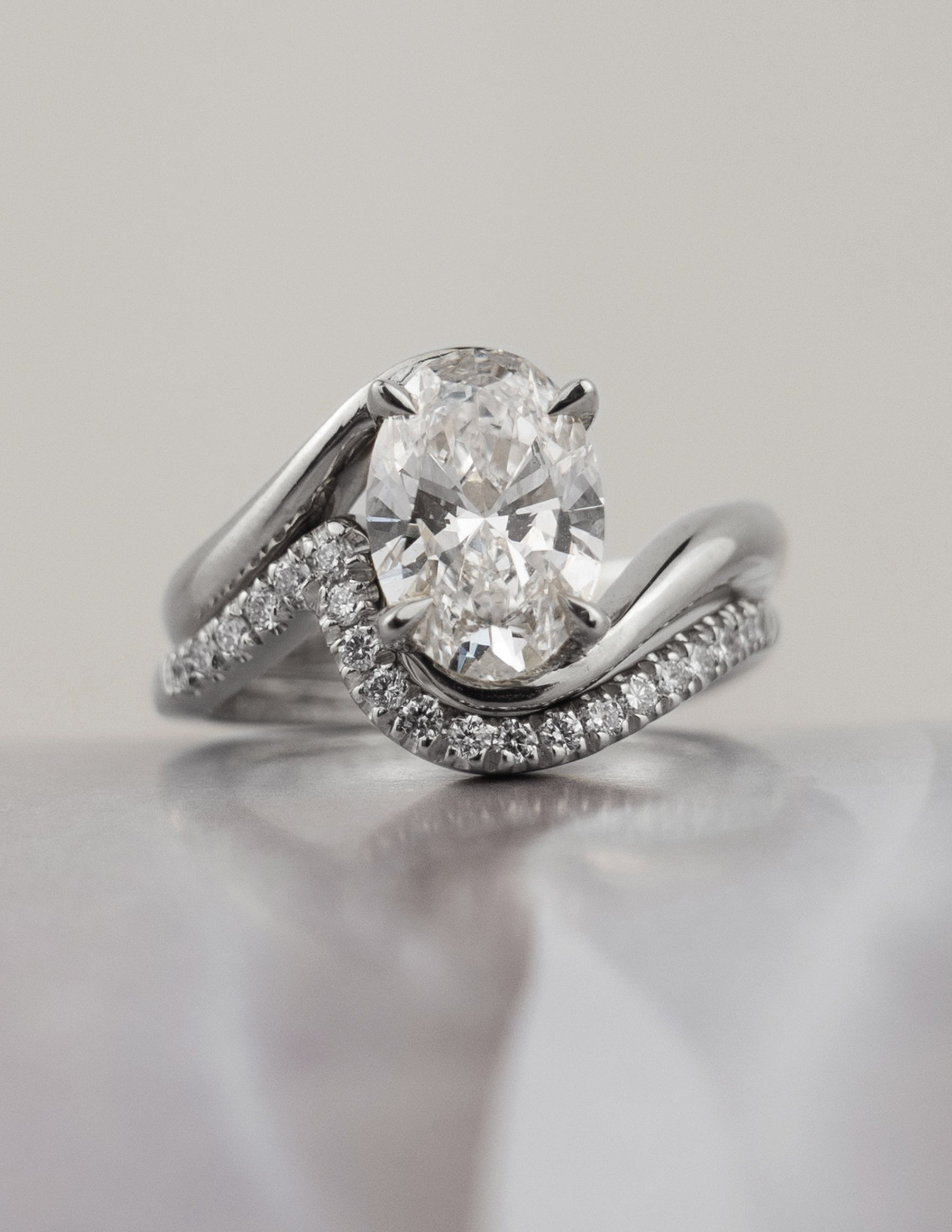 1.50- 3.0 CT Marquise Cut Lab Grown Diamond Solitaire Setting Bridal Set