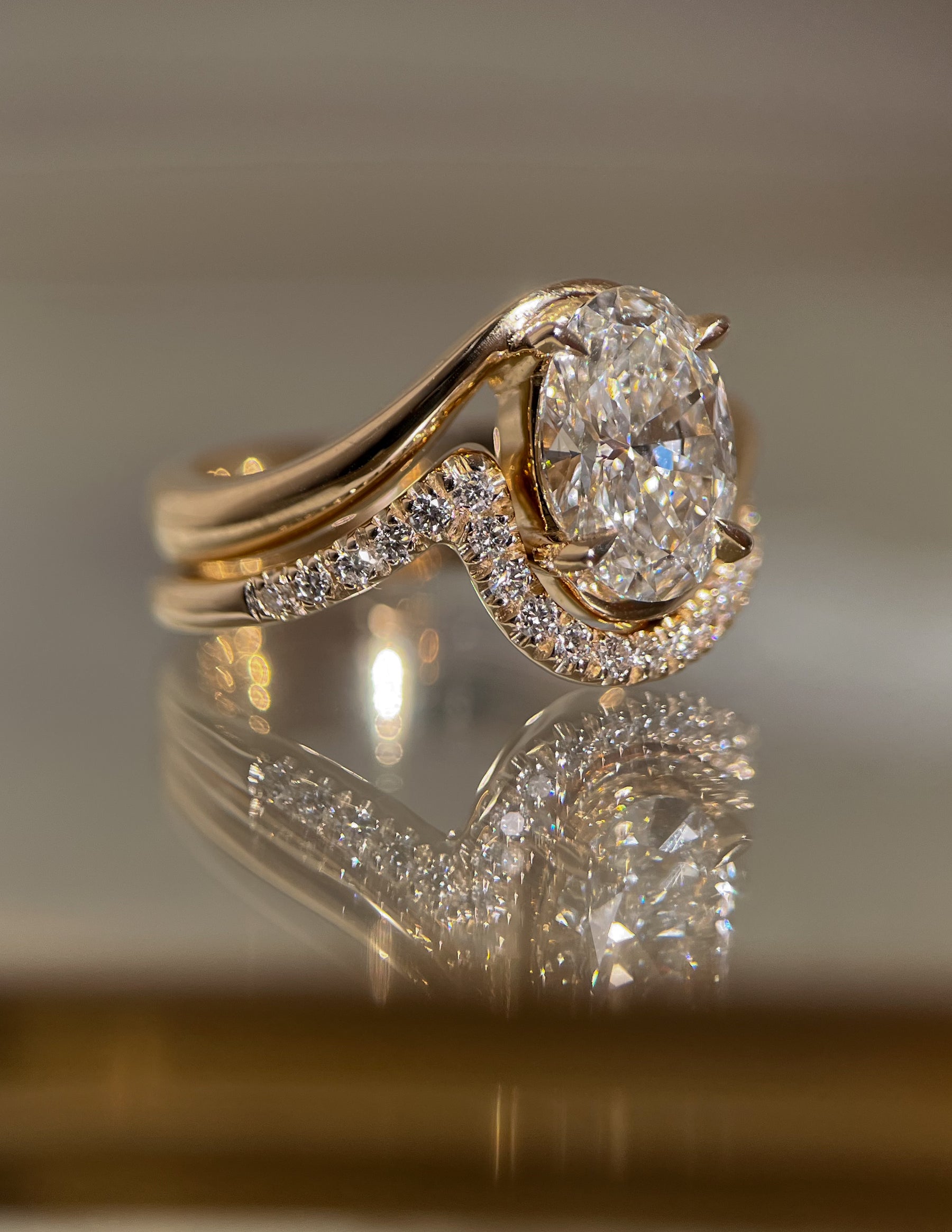 1.50- 3.0 CT Marquise Cut Lab Grown Diamond Solitaire Setting Bridal Set