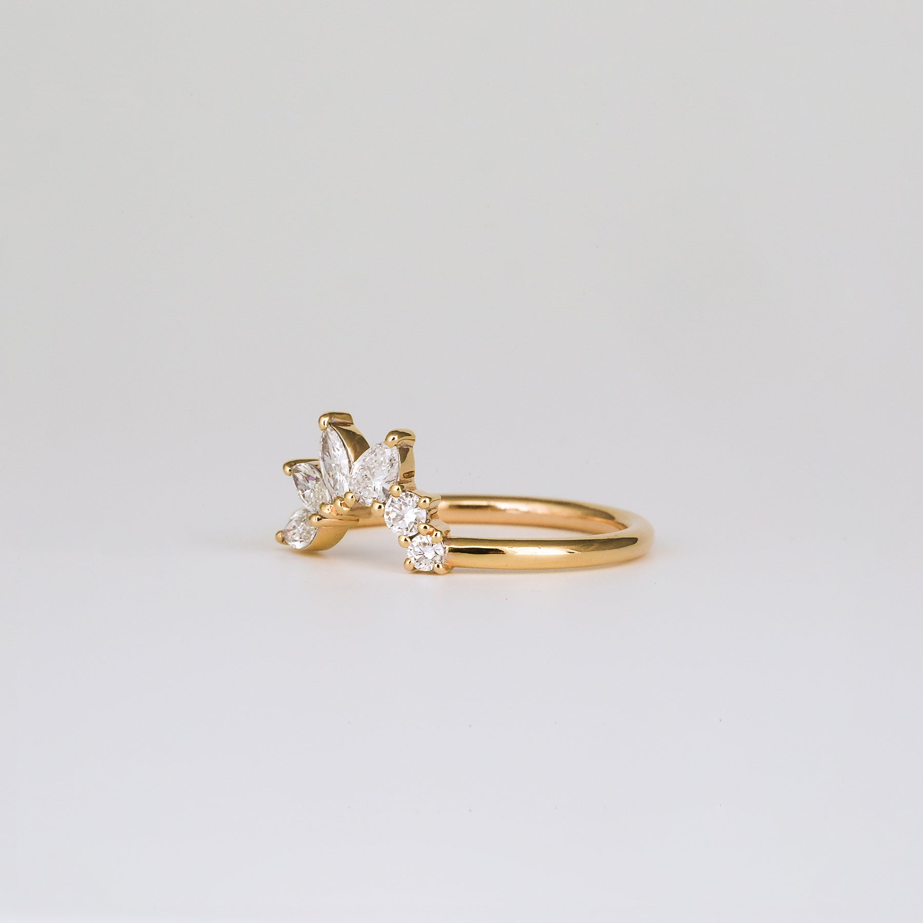 0.40 TCW Round, Pear & Marquise Lab Grown Diamond Curve Wedding Band
