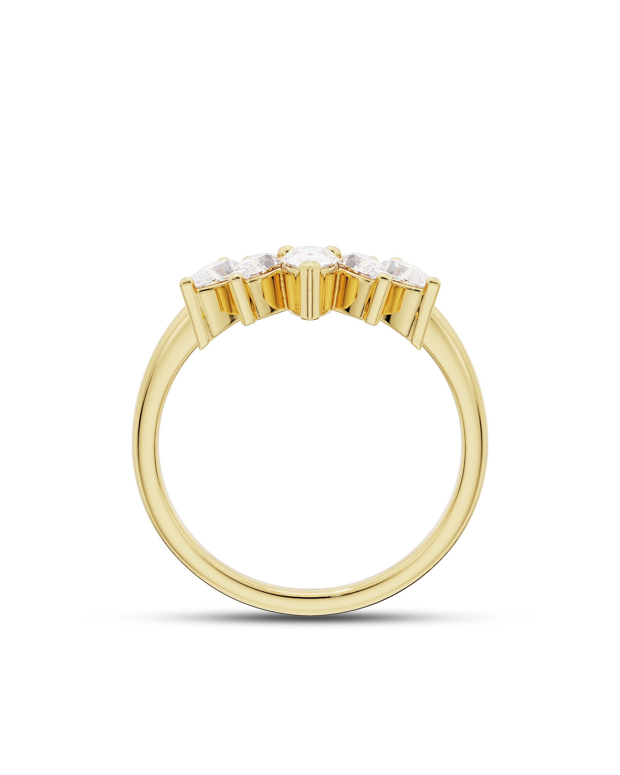0.40 TCW Pear Cut CVD Diamond Five Stone Wedding Band