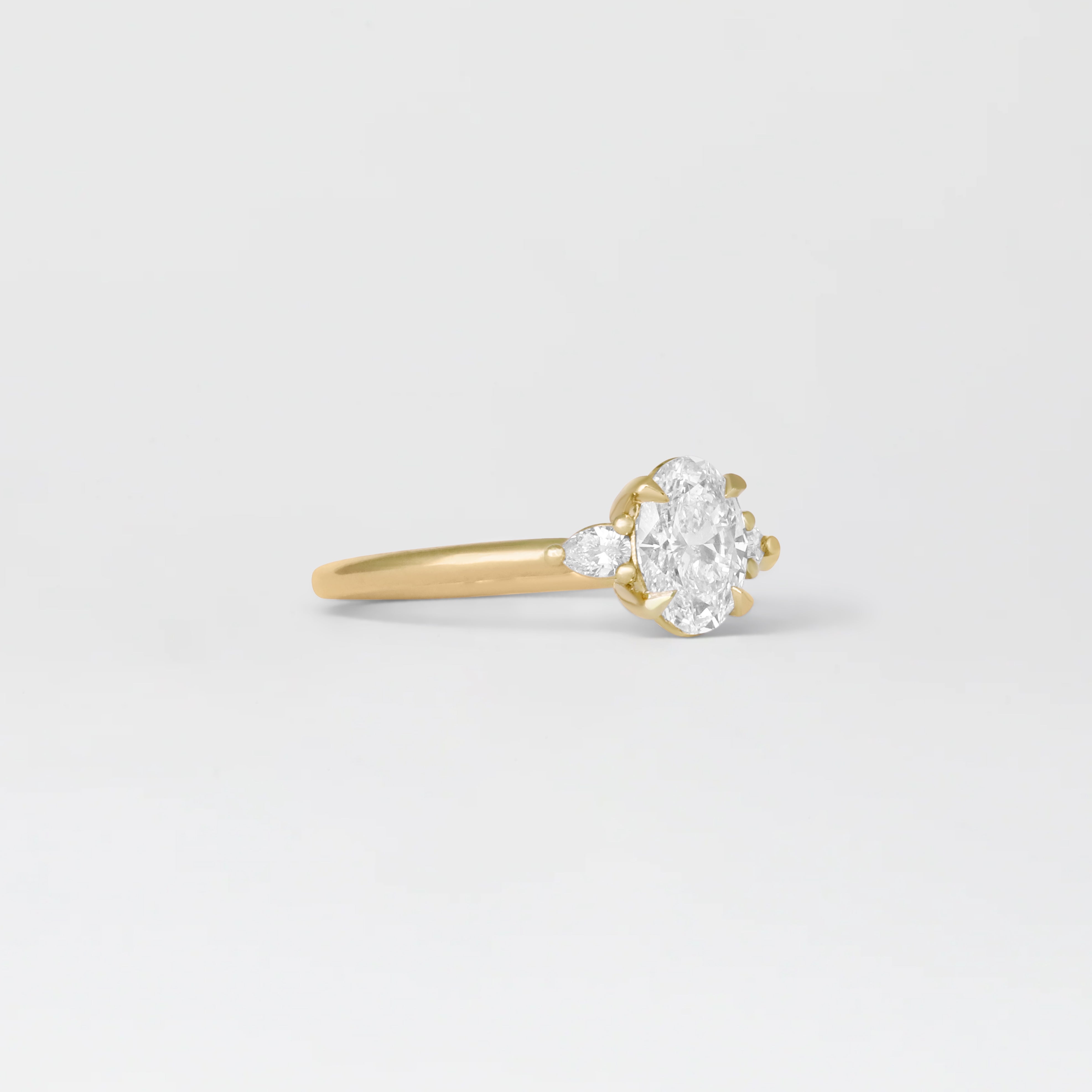 1.0 - 3.0 CT Oval Lab Grown Diamond Three Stone Engagement ring