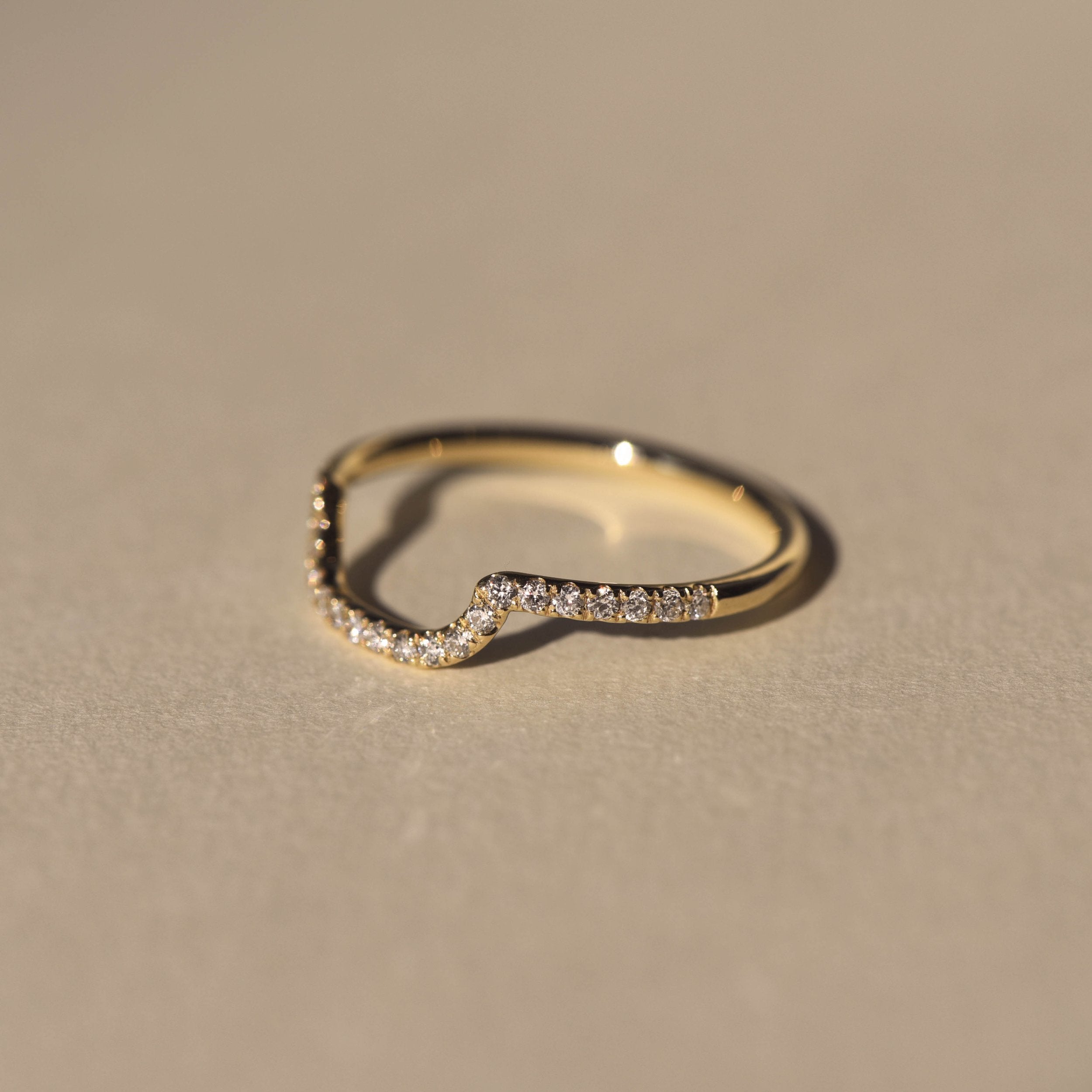 0.3 TCW Round Cut Square Curved Half Eternity Lab Grown Wedding Band