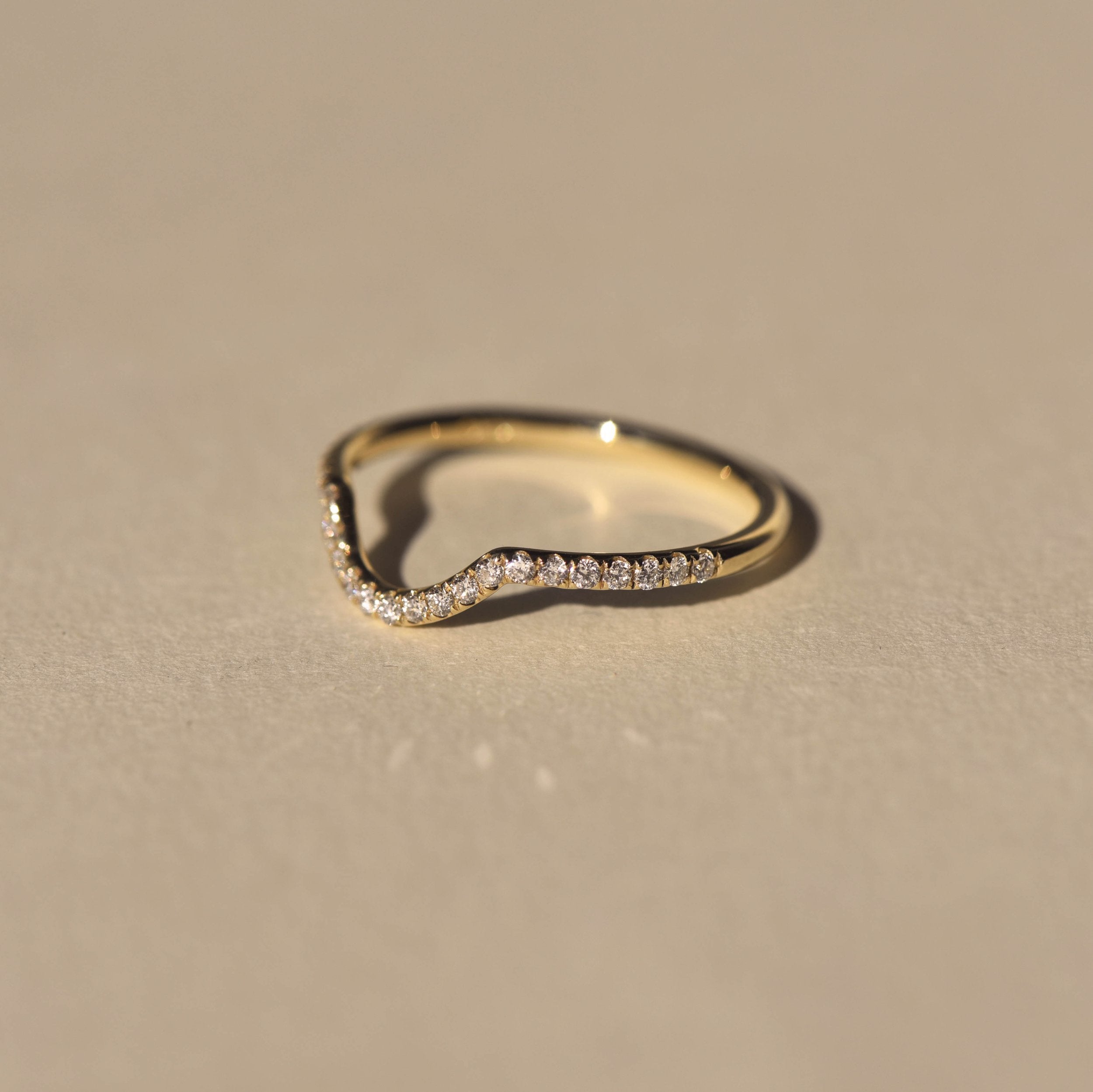 0.3 TCW Round Cut Curved Half Eternity Lab Grown Wedding Band