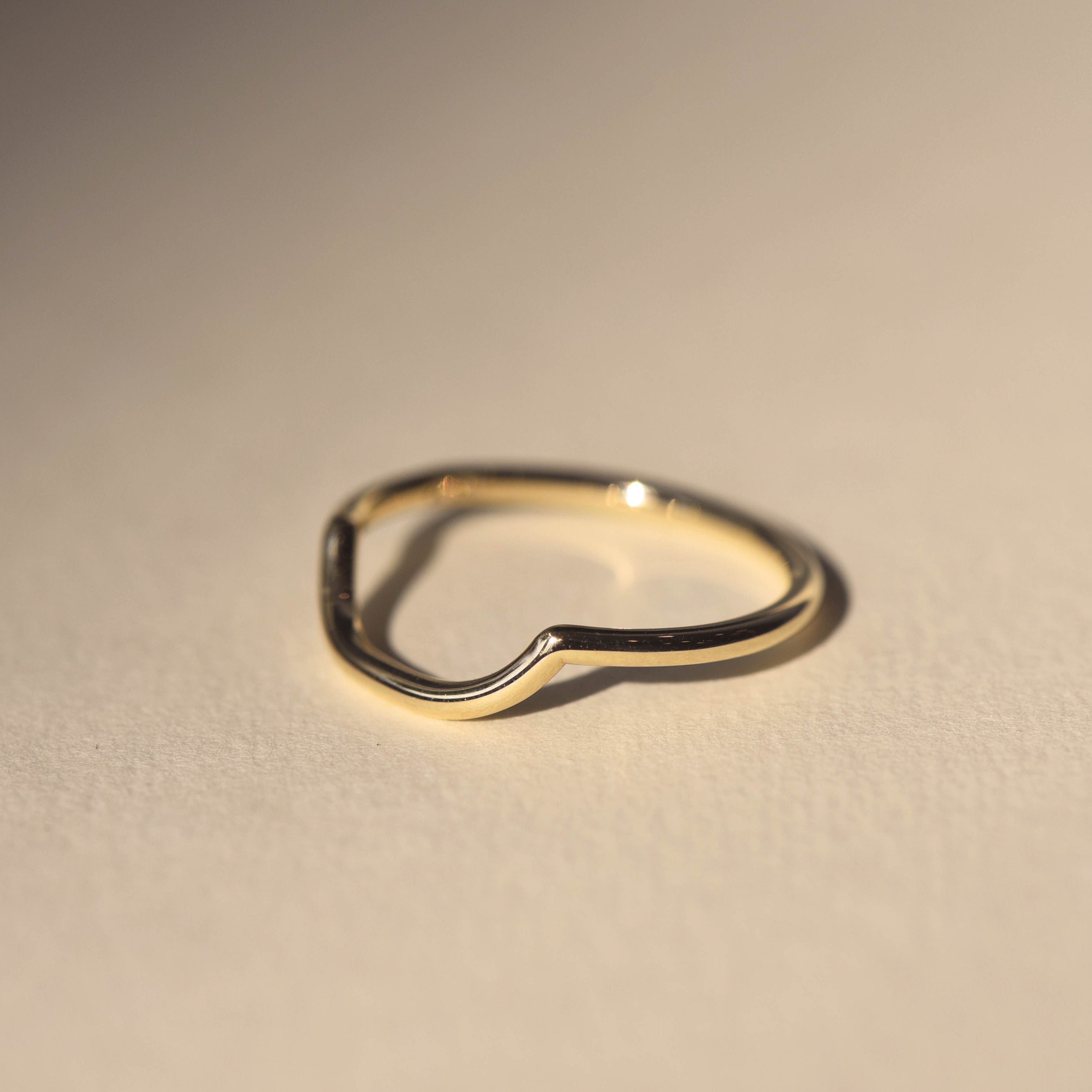 Square Curved Plain Delicate Wedding Band