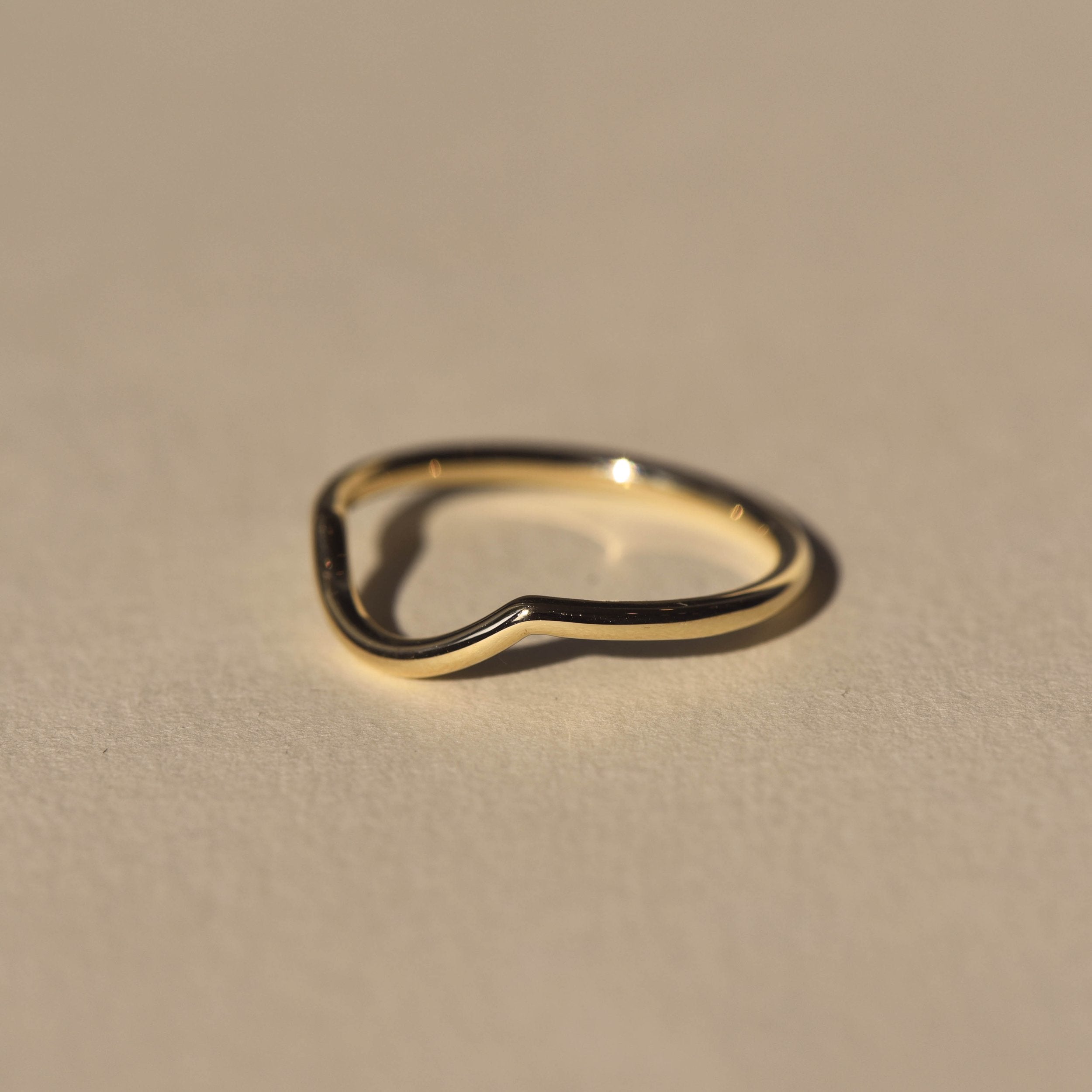 Curved Plain Delicate Wedding Band