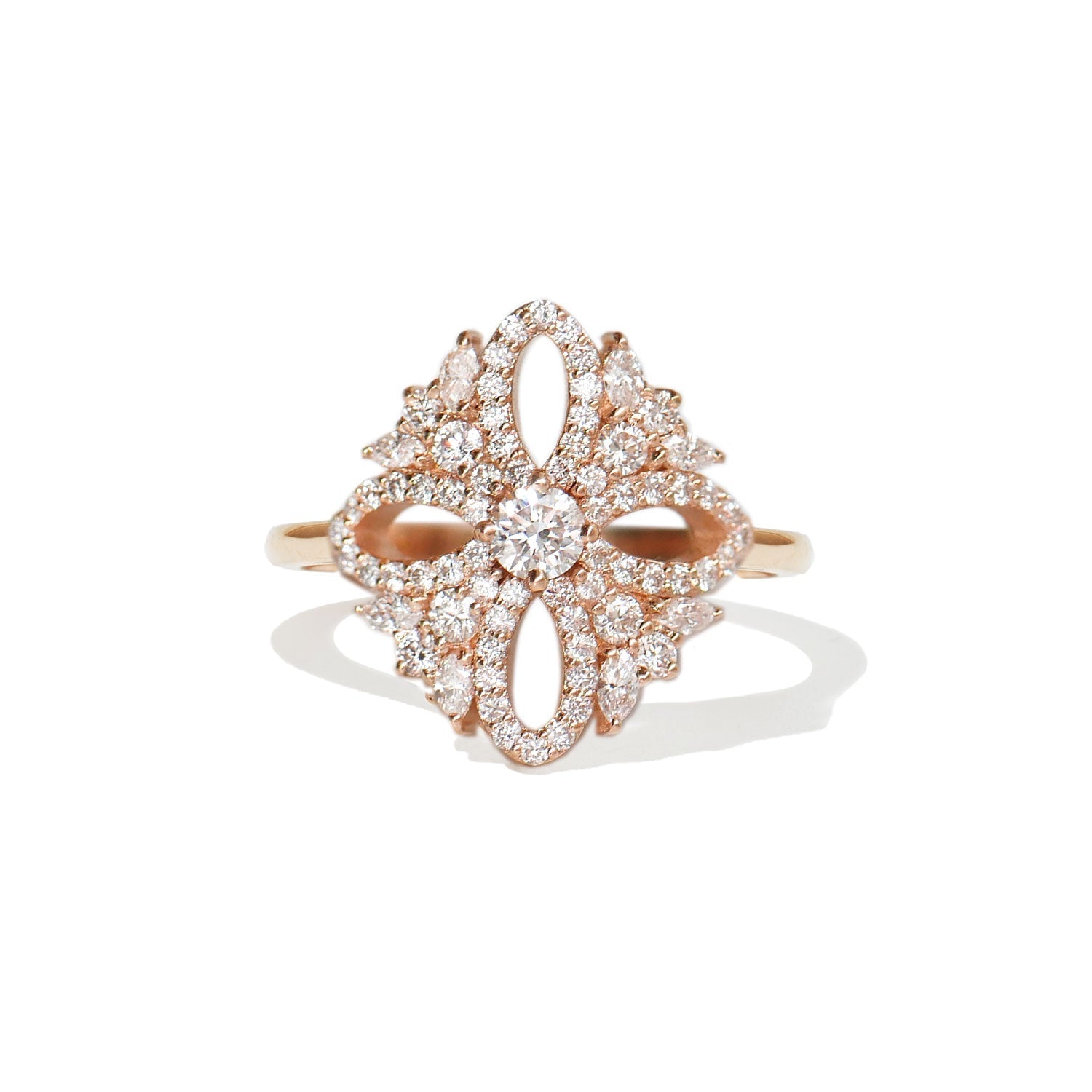 1.0 CT Round Shape Lab Grown vintage-inspired Engagement Ring