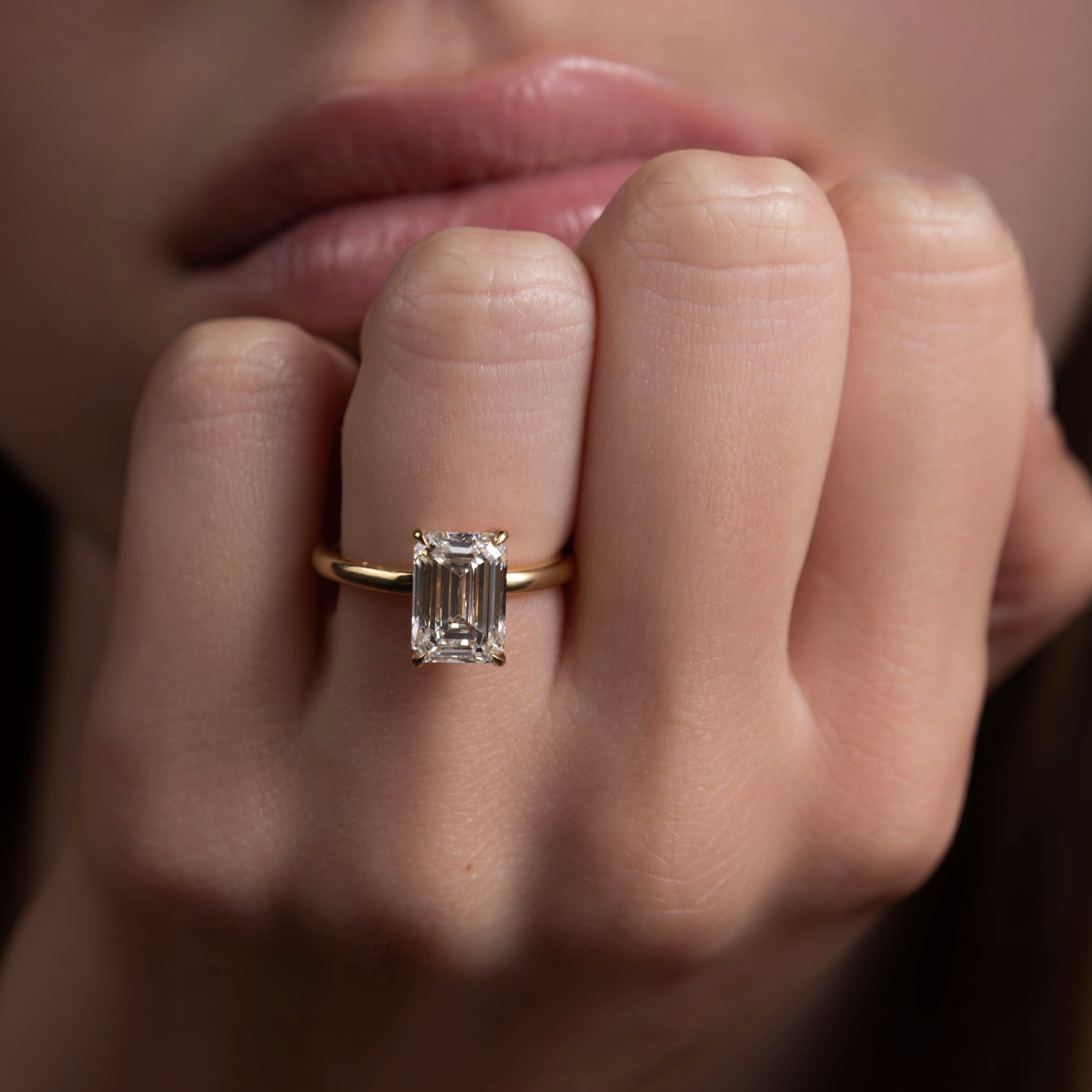 2.5 - 3.5 CT Emerald Lab Grown Diamond Solitaire Engagement Ring