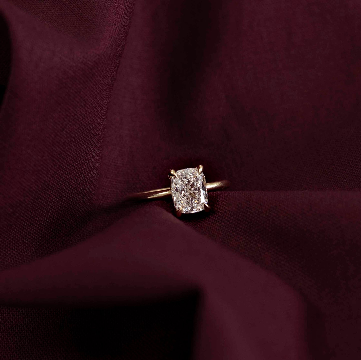 2.0 - 3.0 CT Cushion Lab Grown Diamond Solitaire Engagement Ring