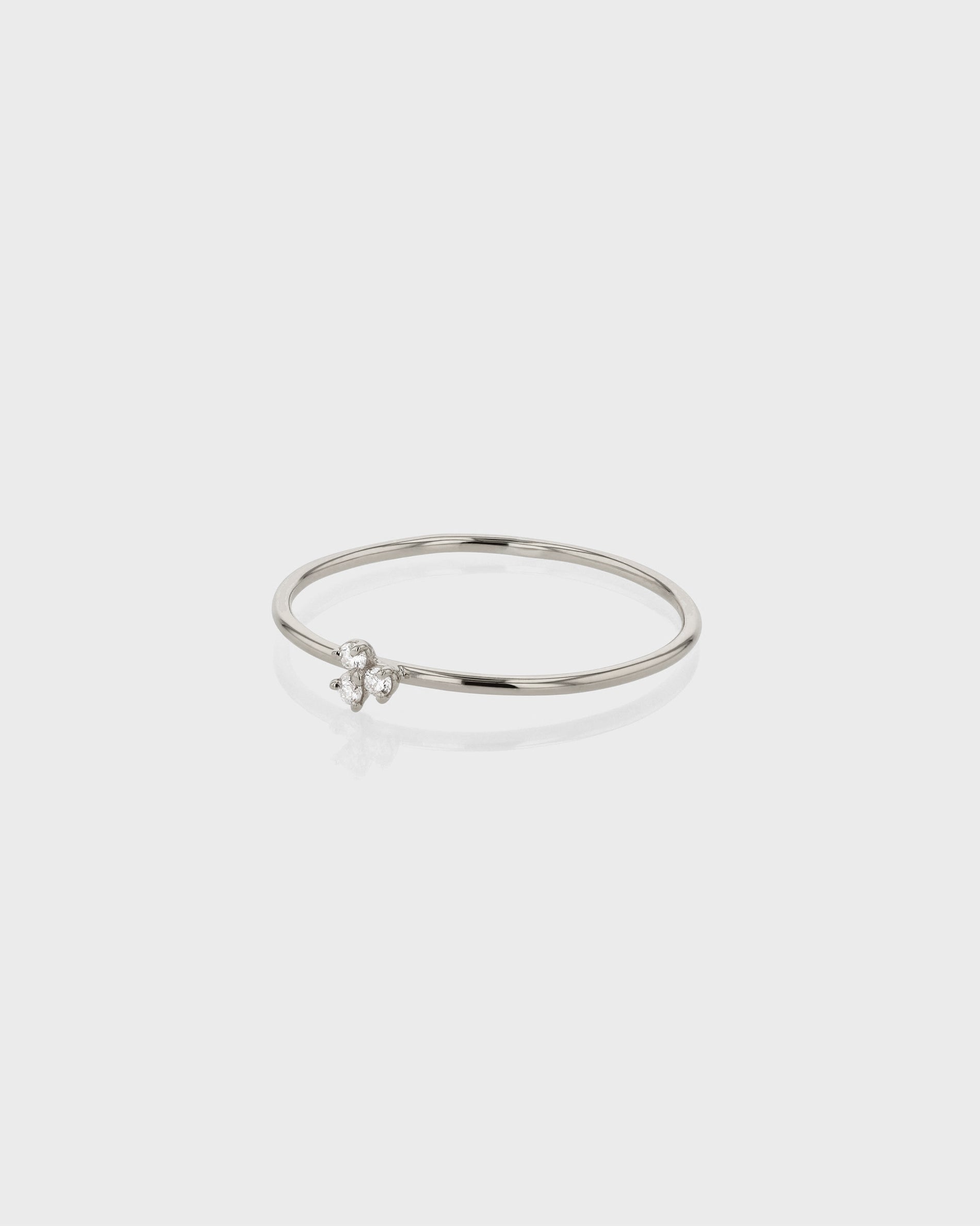 0.03 TCW Round Trio CVD Diamond Minimalist Ring