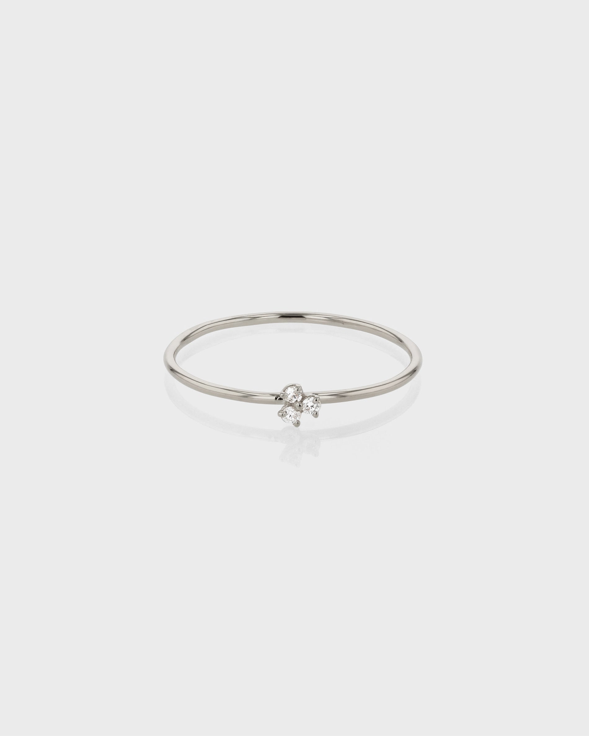 0.03 TCW Round Trio CVD Diamond Minimalist Ring