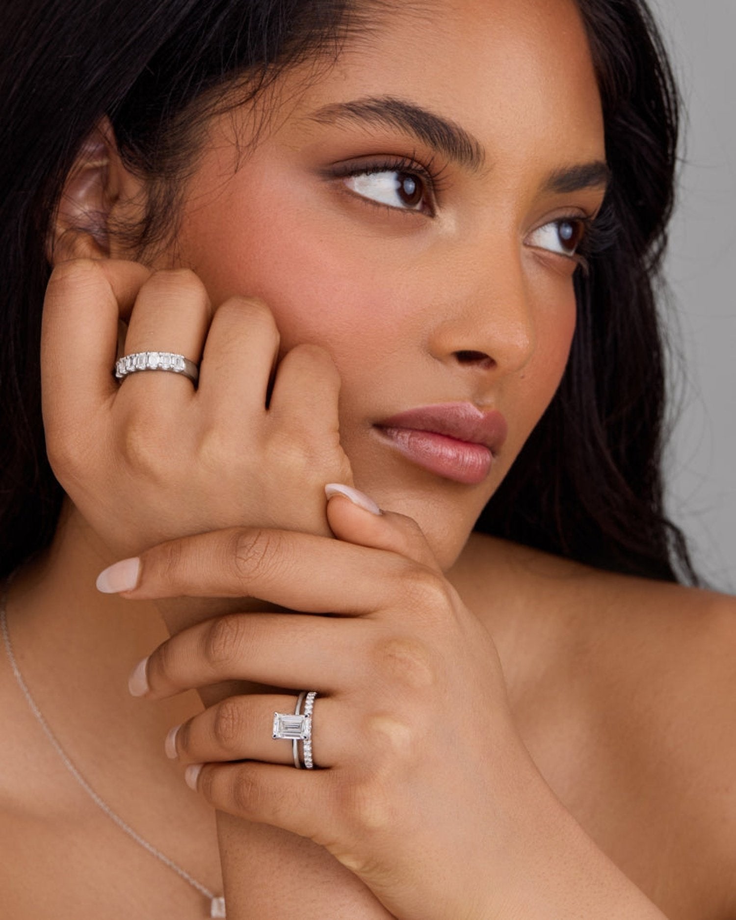 1.0–3.0 CT emerald cut lab grown diamond solitaire engagement ring in gold, showcasing a sleek, step-cut center stone