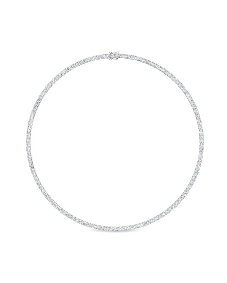 Round Lab Grown Diamond Tennis Necklace