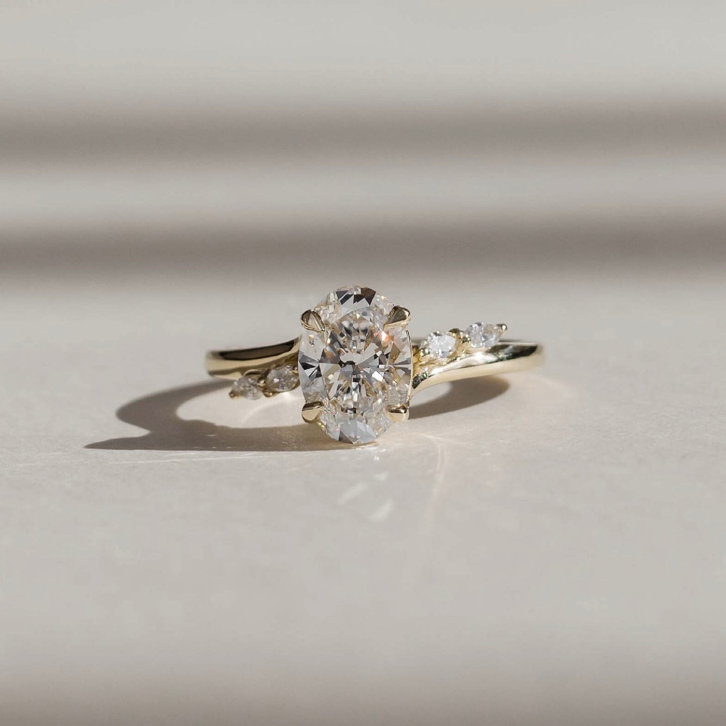 1.0 - 2.5 CT Oval Lab Grown Diamond Cluster Engagement Ring