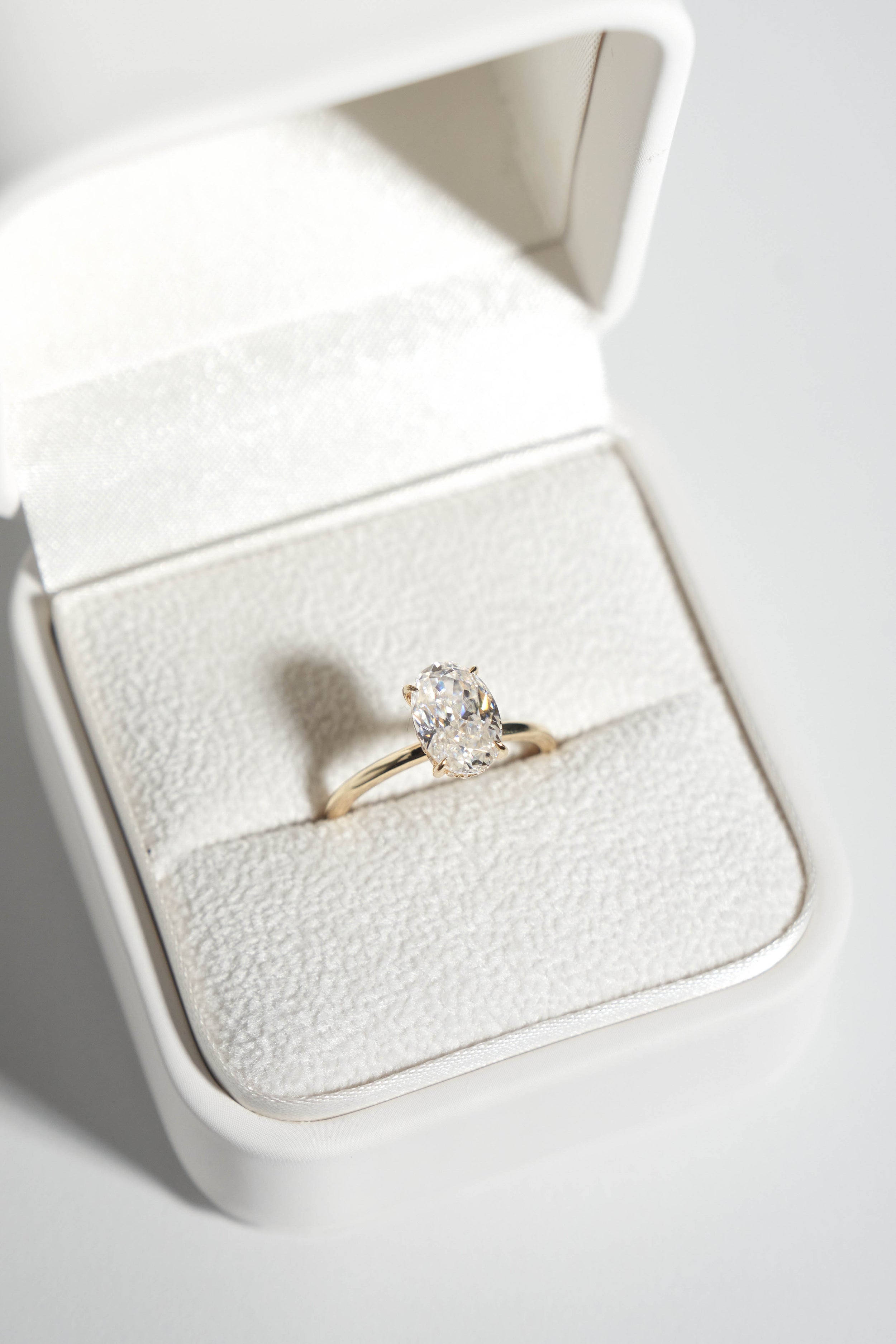 2.50 CT Oval Shaped Moissanite Hidden Halo Engagement Ring