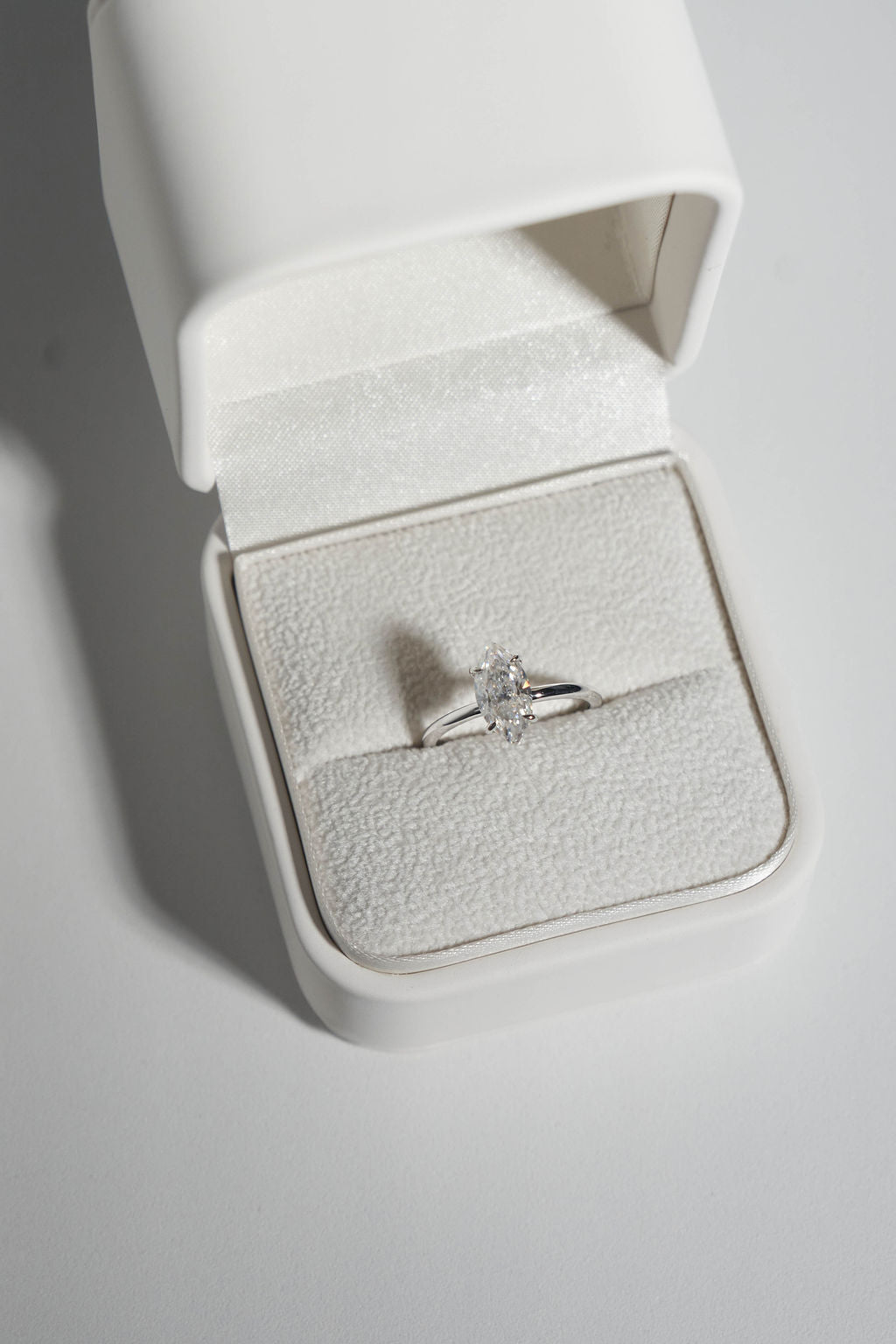 2.0 CT Marquise Shaped Moissanite Solitaire Engagement Ring