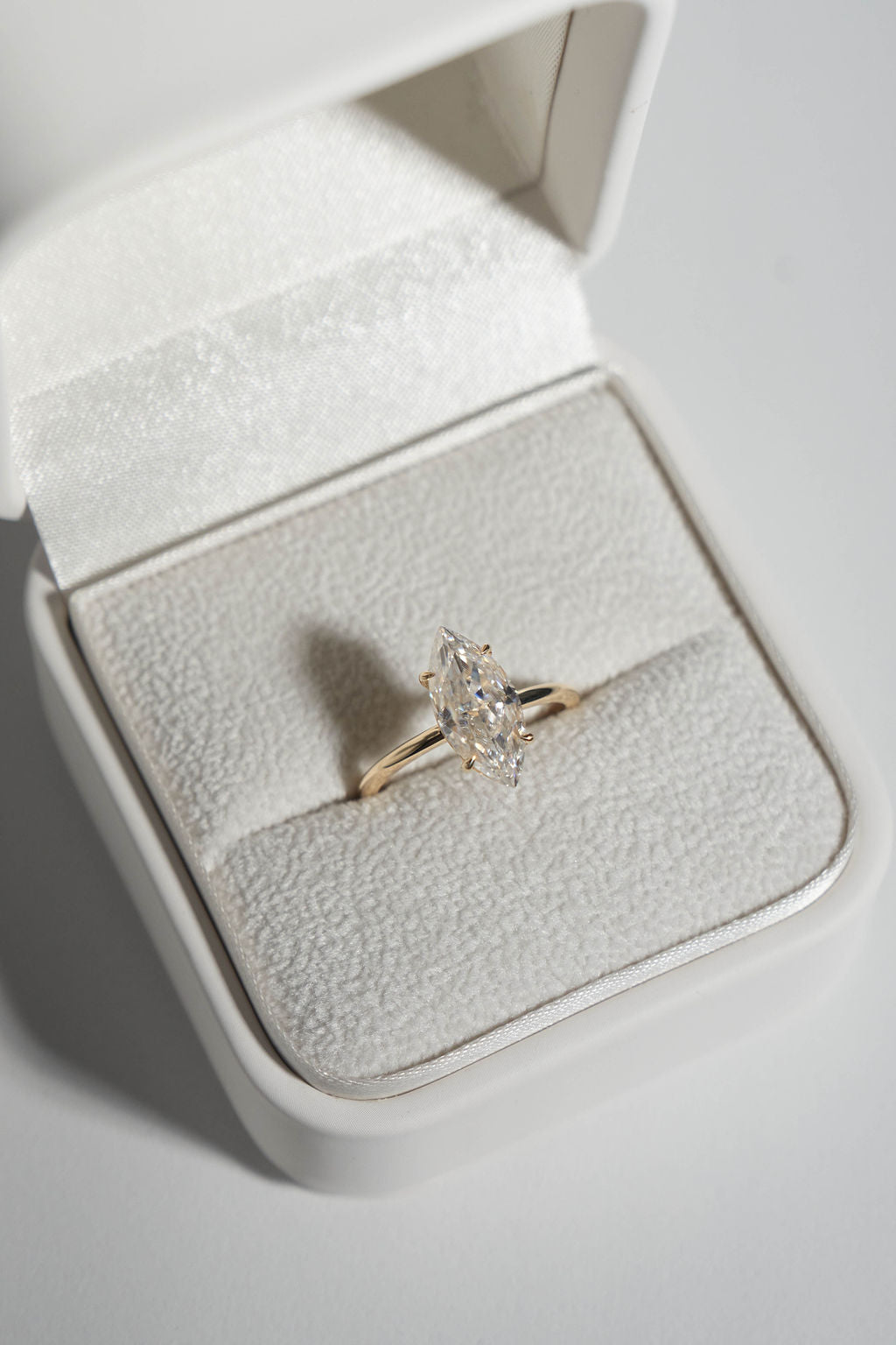 3.50 CT Marquise Shaped Moissanite Solitaire Engagement Ring