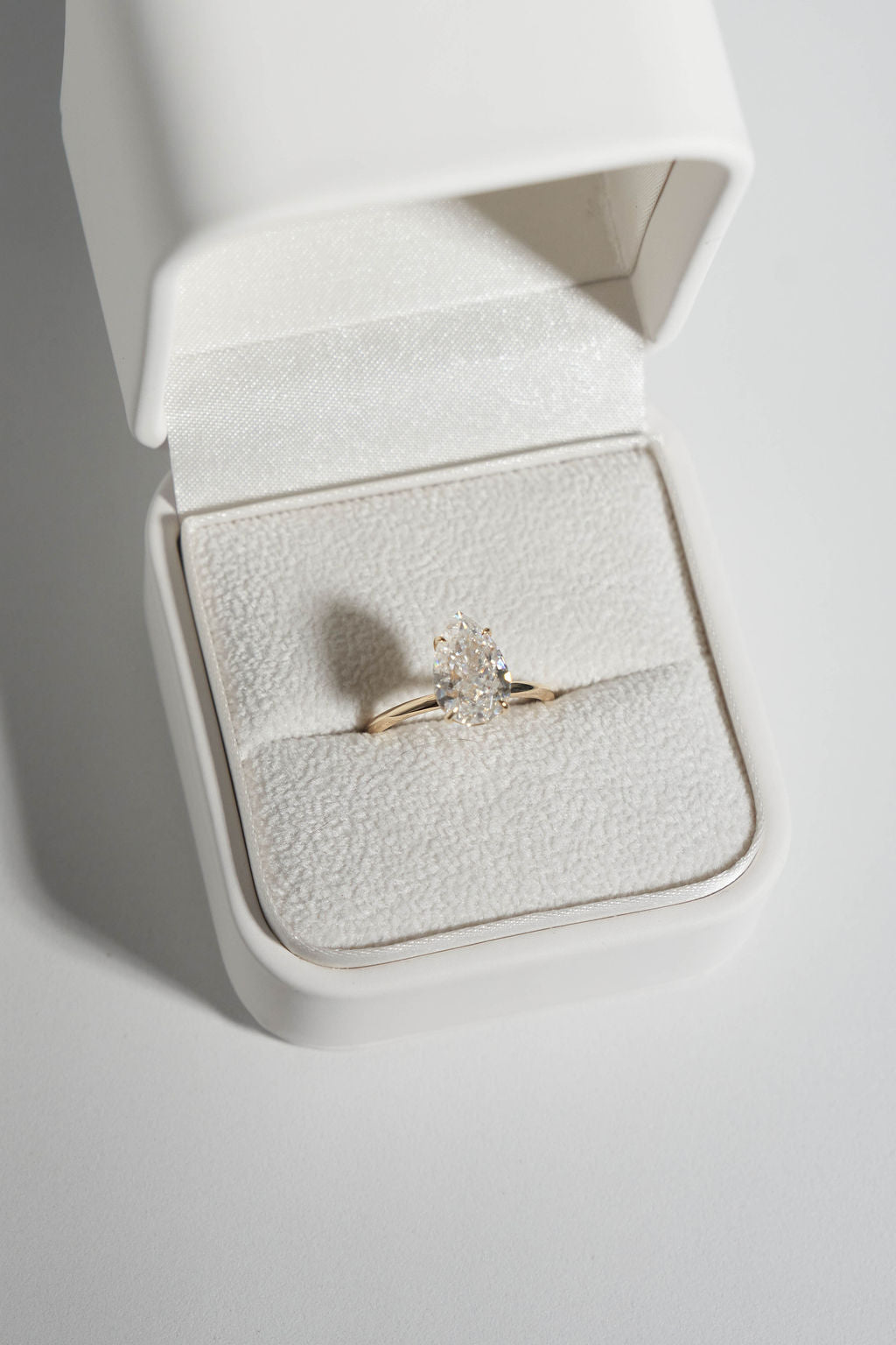 4.0 CT Pear Shaped Moissanite Solitaire Engagement Ring