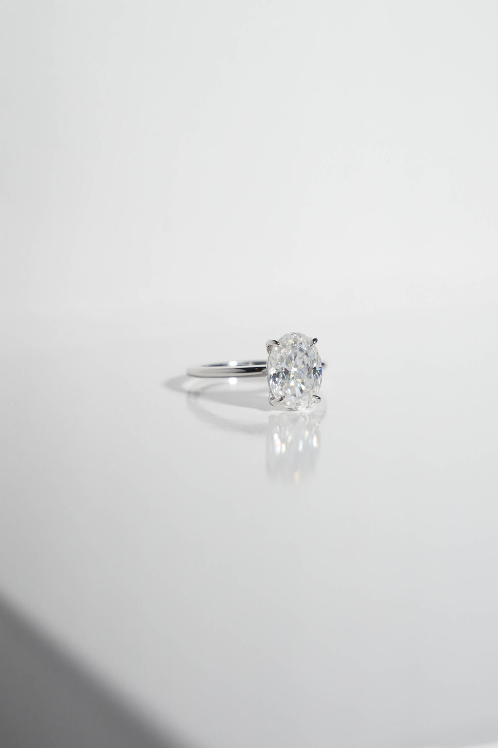 4.0 CT Oval Shaped Moissanite Solitaire Engagement Ring