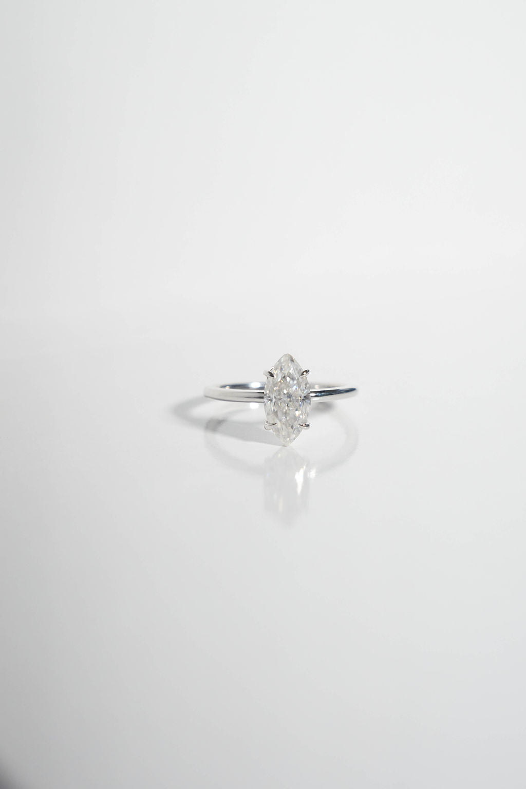 2.0 CT Marquise Shaped Moissanite Solitaire Engagement Ring