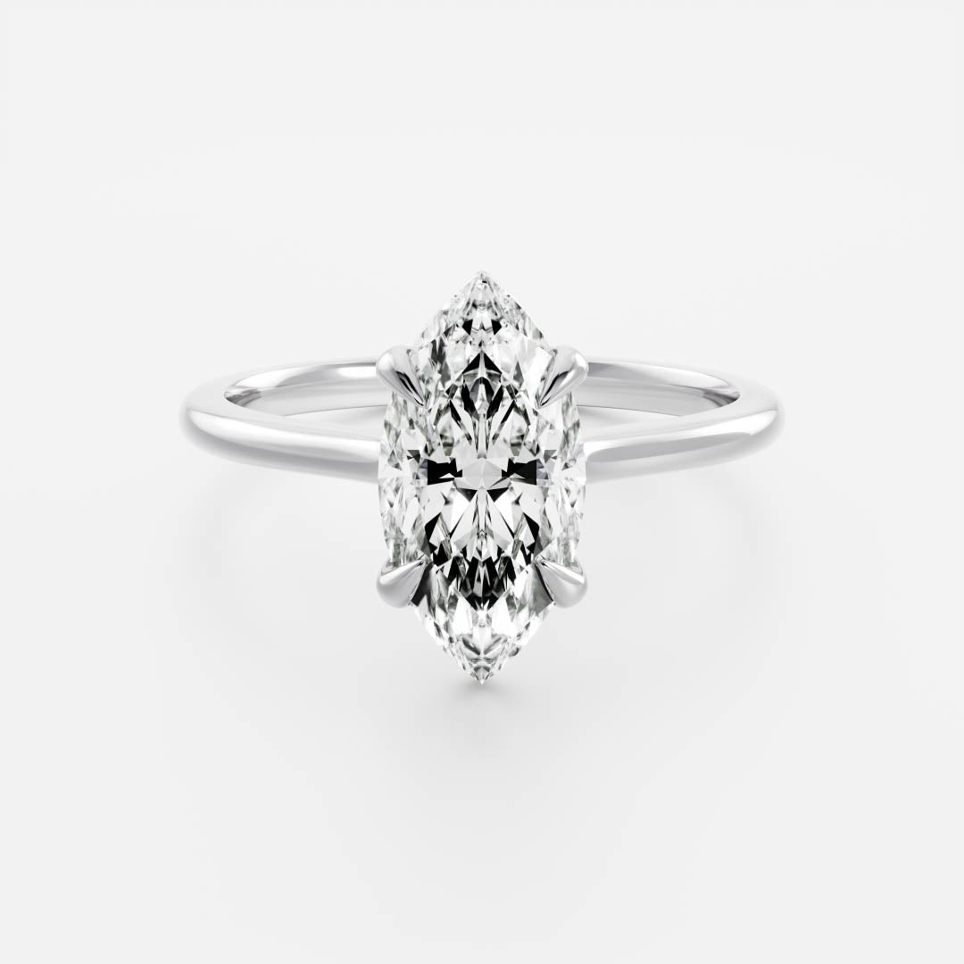 2.0 - 3.0 CT Marquise Lab Grown Diamond Solitaire Engagement Ring