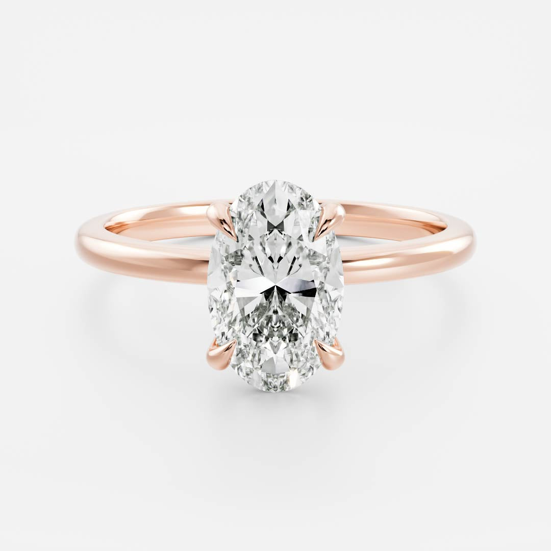 2.5 - 3.5 CT Oval Lab Grown Diamond Solitaire Engagement Ring