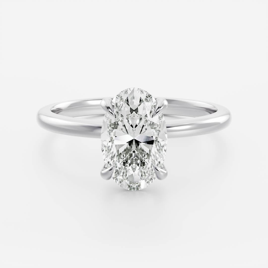 2.5 - 3.5 CT Oval Lab Grown Diamond Solitaire Engagement Ring