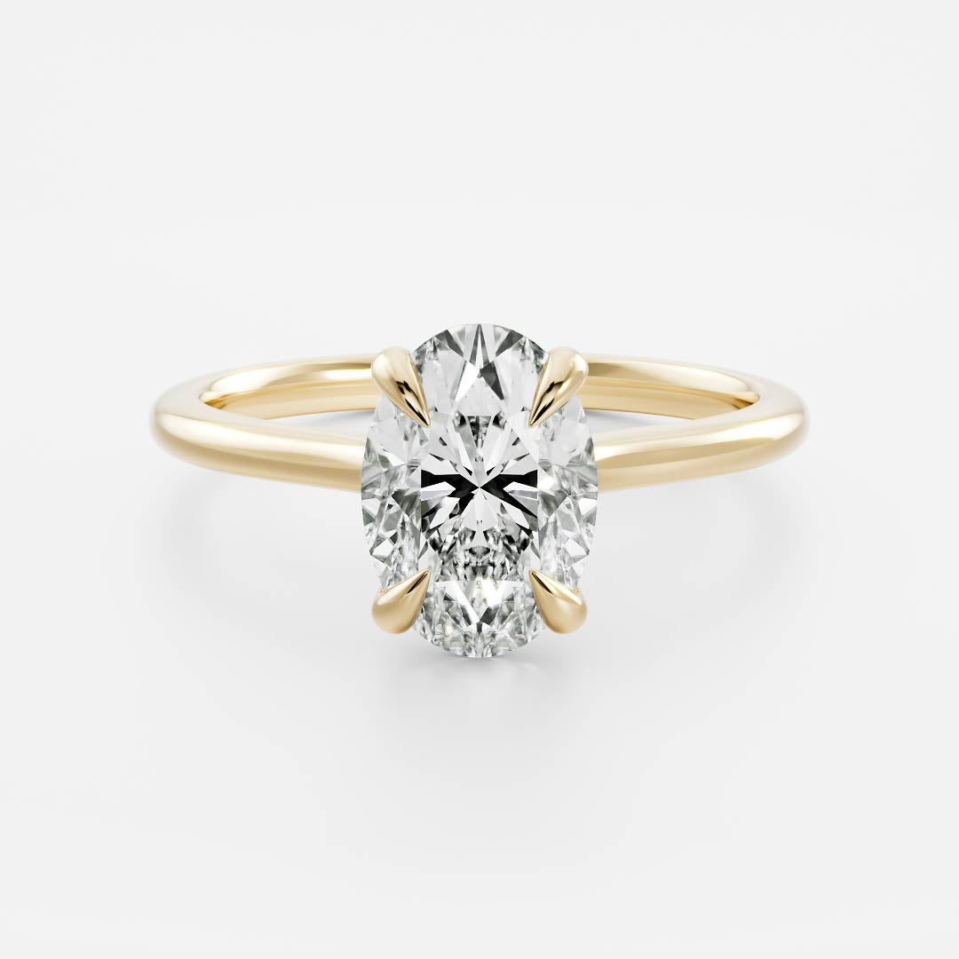1.0- 3.0 CT Oval Lab Grown Diamond Solitaire Engagement Ring