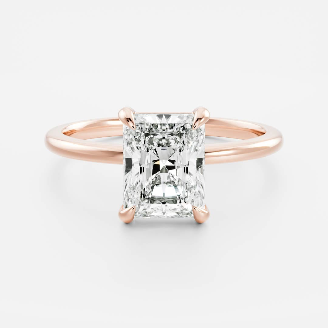 2.0 - 3.0 CT Radiant Lab Grown Diamond Solitaire Engagement Ring