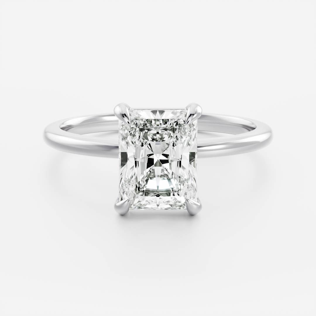 2.0 - 3.0 CT Radiant Lab Grown Diamond Solitaire Engagement Ring
