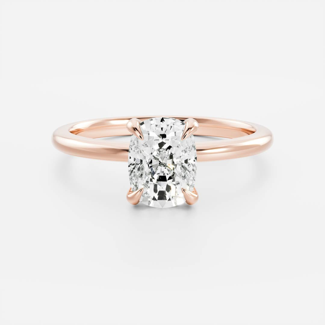 2.0 - 3.0 CT Cushion Lab Grown Diamond Solitaire Engagement Ring